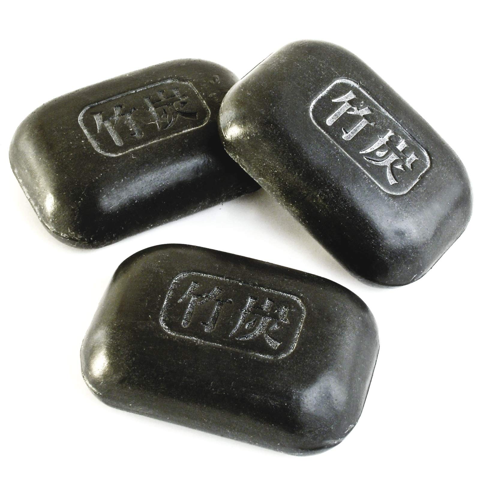 Mysmartbuy Unisex Black Set Of 3 Bamboo Charcoal Soap Bars - Great For Eczema, Psoriasis & Dry Skin - Each 96G In