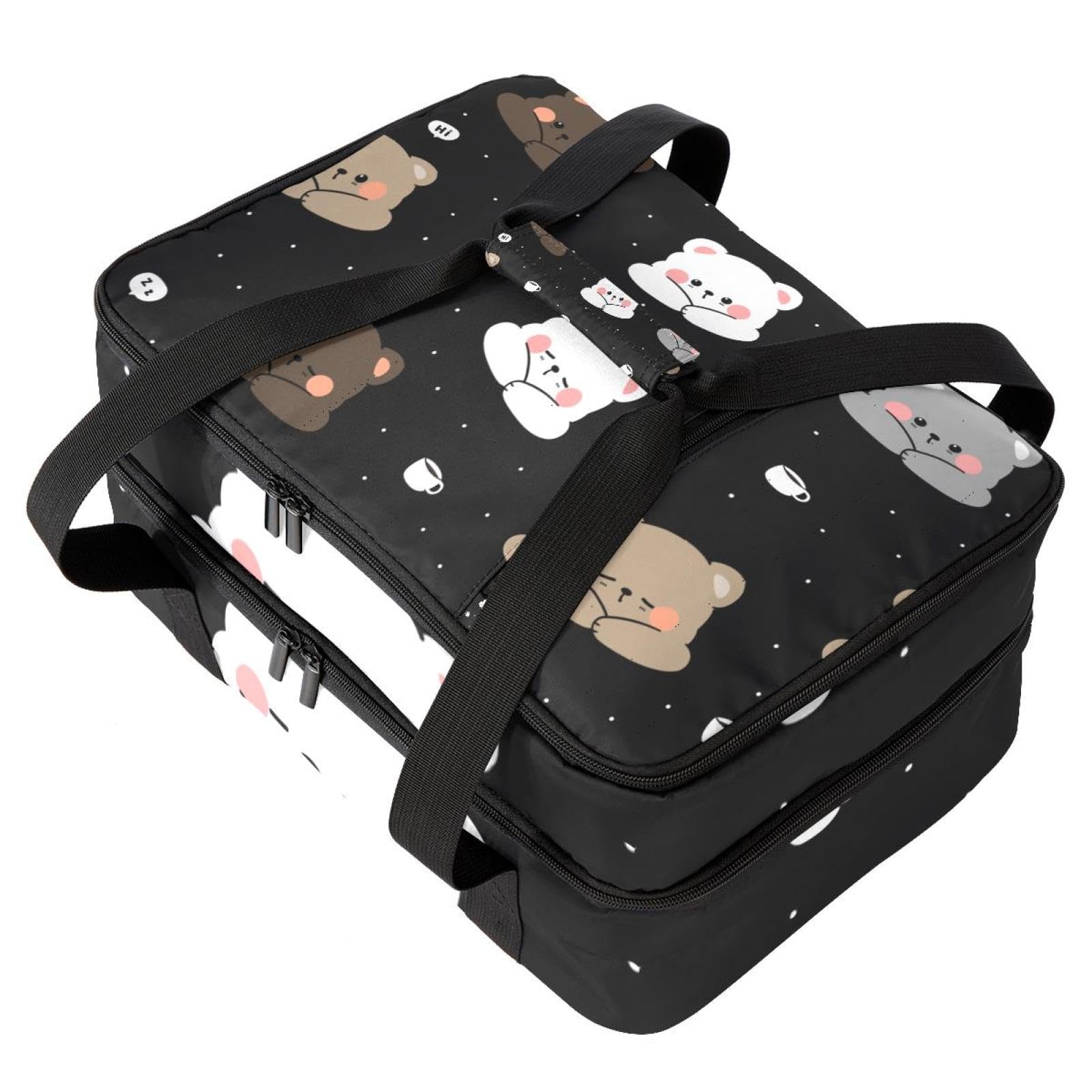 Grand sac à déjeuner isotherme pour homme et femme, double couche, étanche, étanche, réutilisable, sac fourre-tout pour le travail, l'école, le pique-nique, la plage, le camping, les voyages, motif