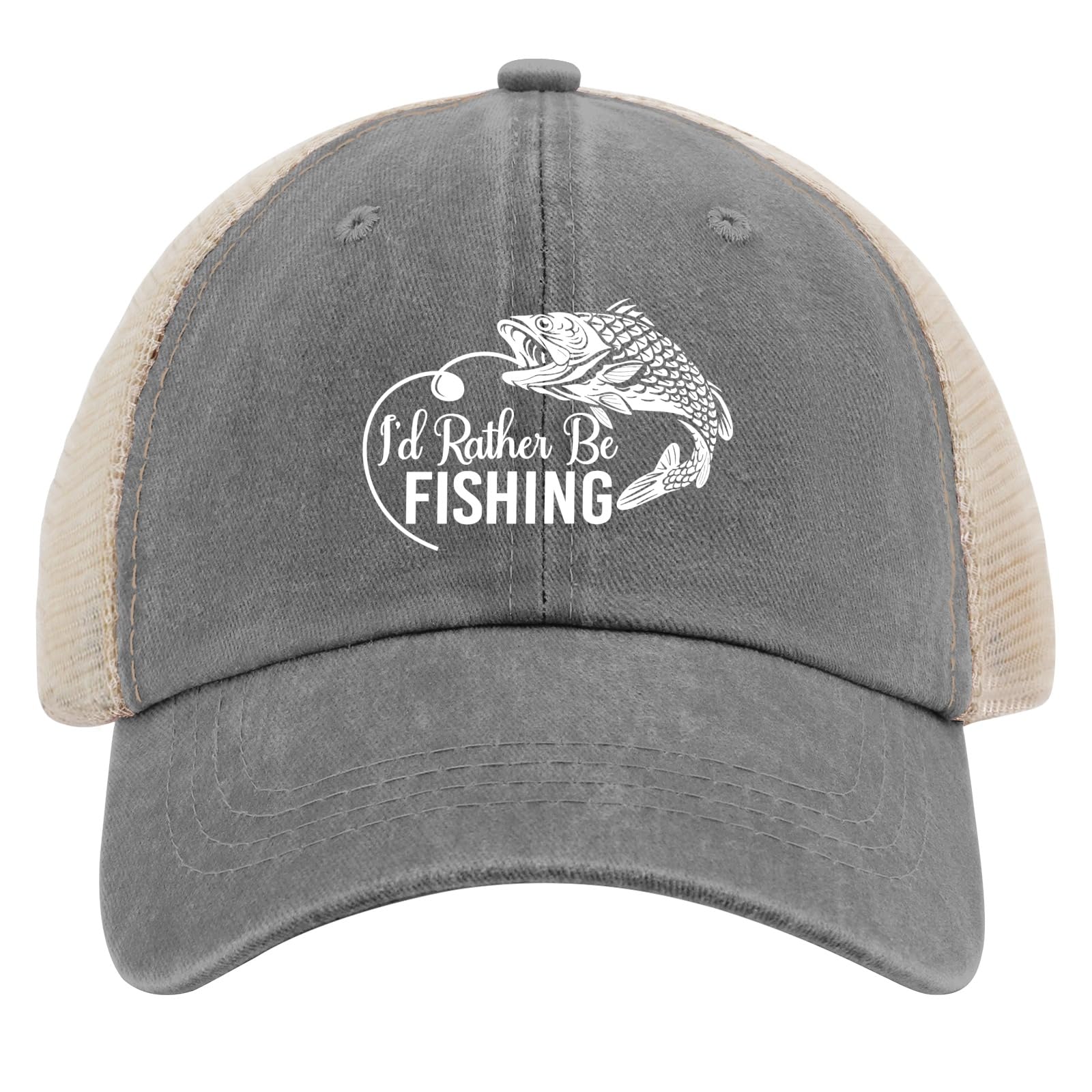 Generic I'd Rather BE Fishing Cap Womens Cap Gray02 Mens Sun hat Gifts for Her Workout Cap