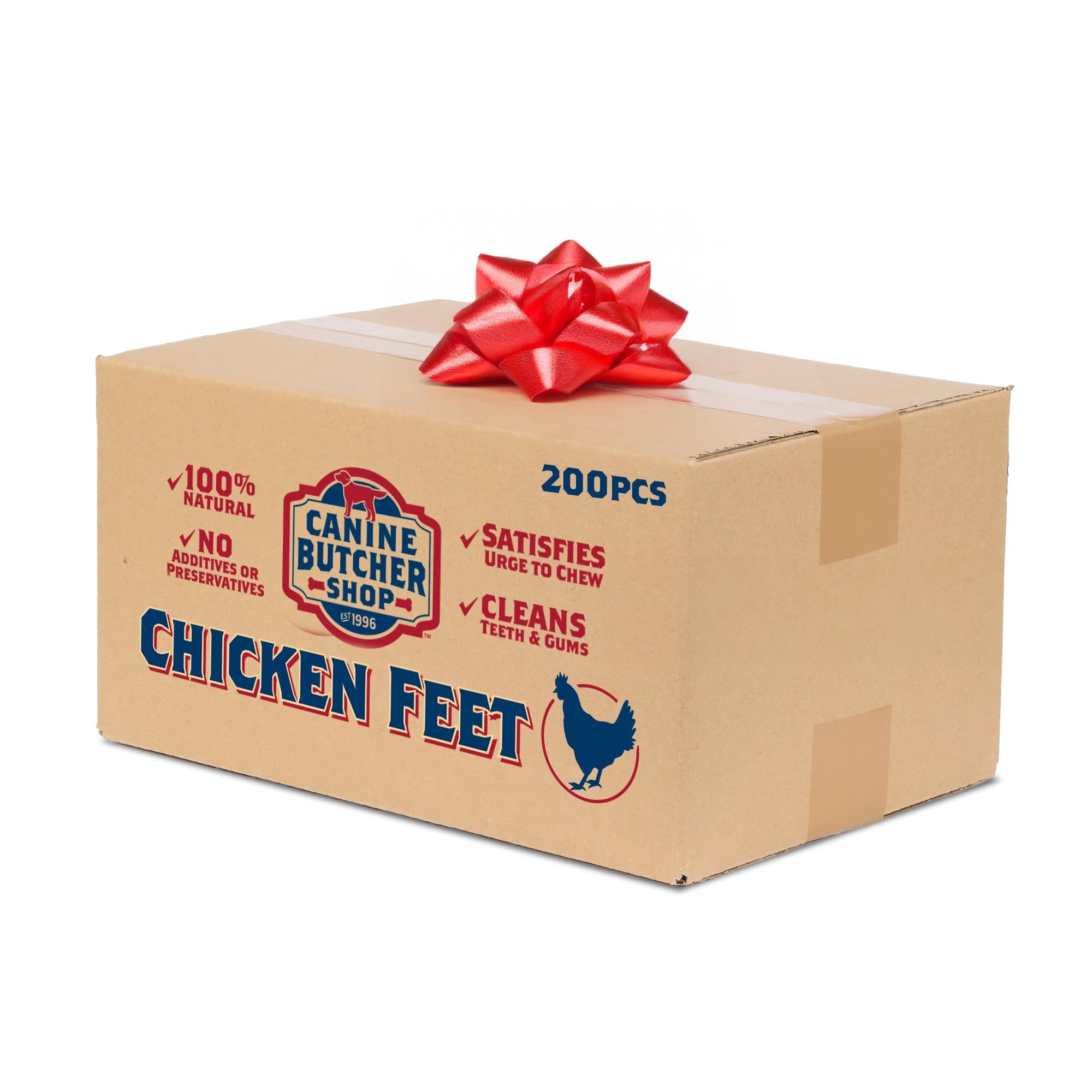 Canine Butcher Shop Chicken Feet Dog Treats, Raised & Made in USA (200-Pack), Dehydrated Chicken Feet, All Natural Dog Chews & Snacks
