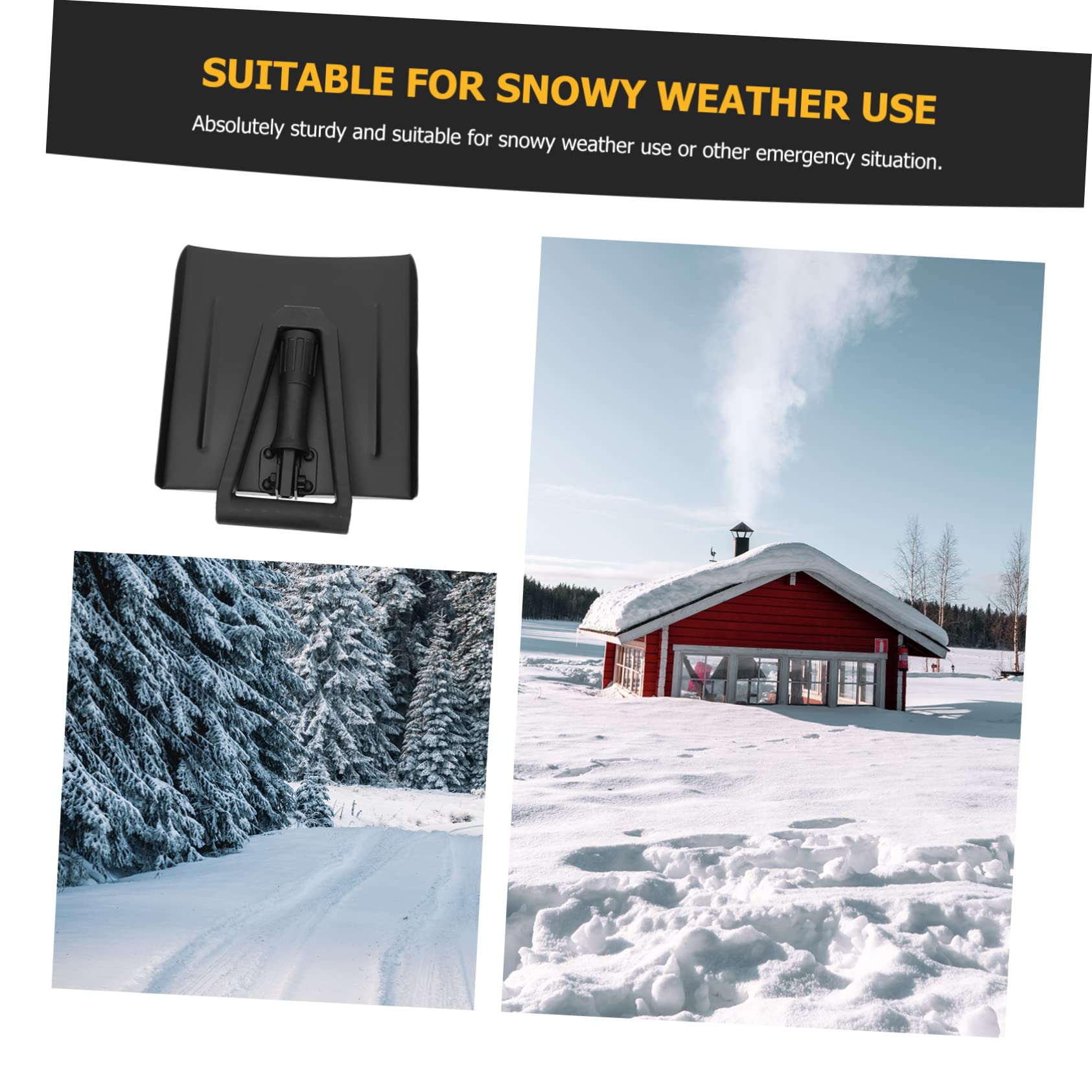 Einziehbare Schneeschaufel 1 Stück Eisen Kunststoff Schwarz | Ergonomischer Griff, Rutschfest und Stabil, für Schneereiches Wetter und Kofferraum Aufbewahrung