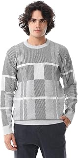 سويتر بولوفر من أندورا بياقة دائرية للرجال، قصة عادية وأكمام طويلة، مصنوع من الأكريليك، مقاس كبير