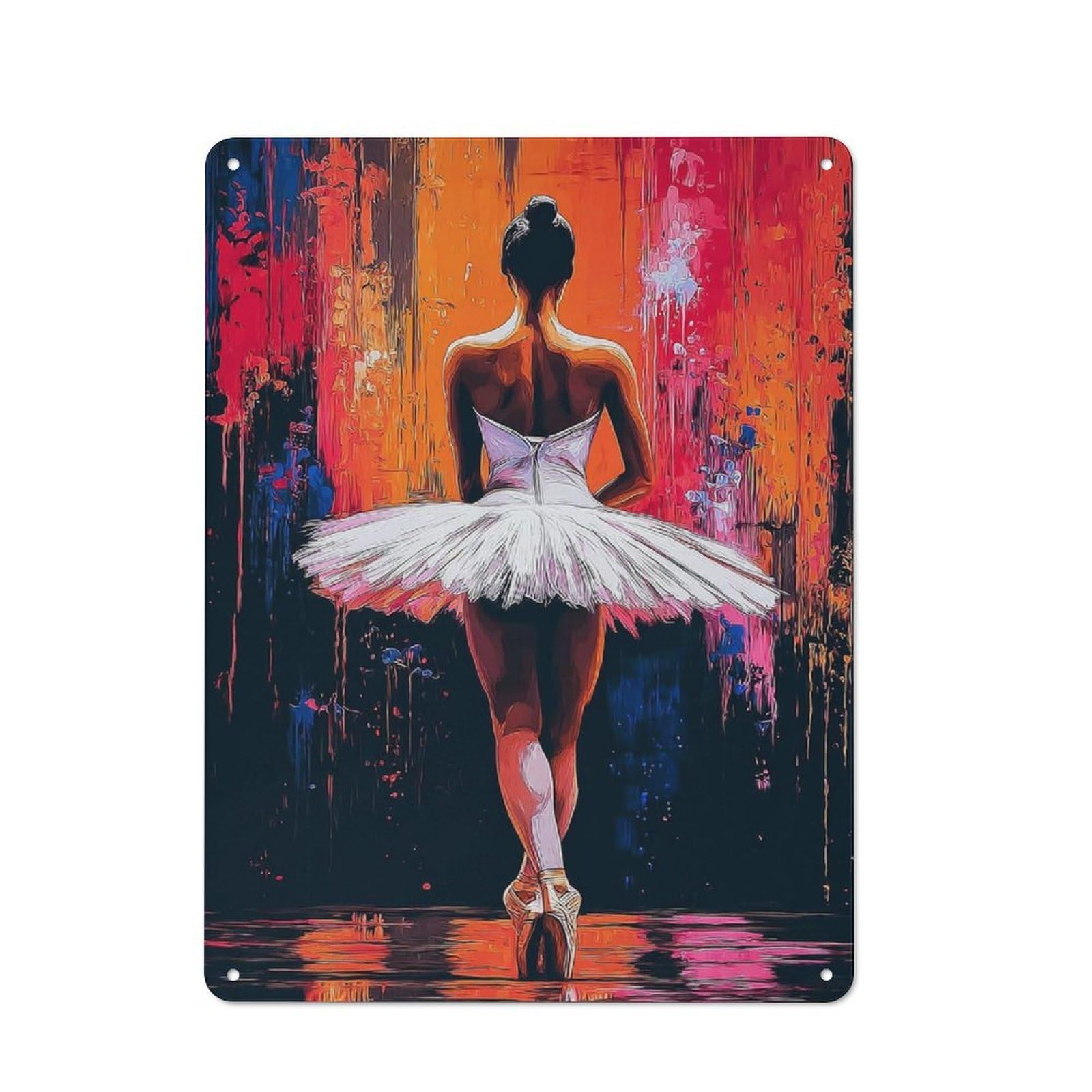 Junmoney Graceful Ballerina In White Tutu Retro Metal Sign 40X30cm Featuring For Bar Or Restaurant, For Bar Decor Enthusiasts
