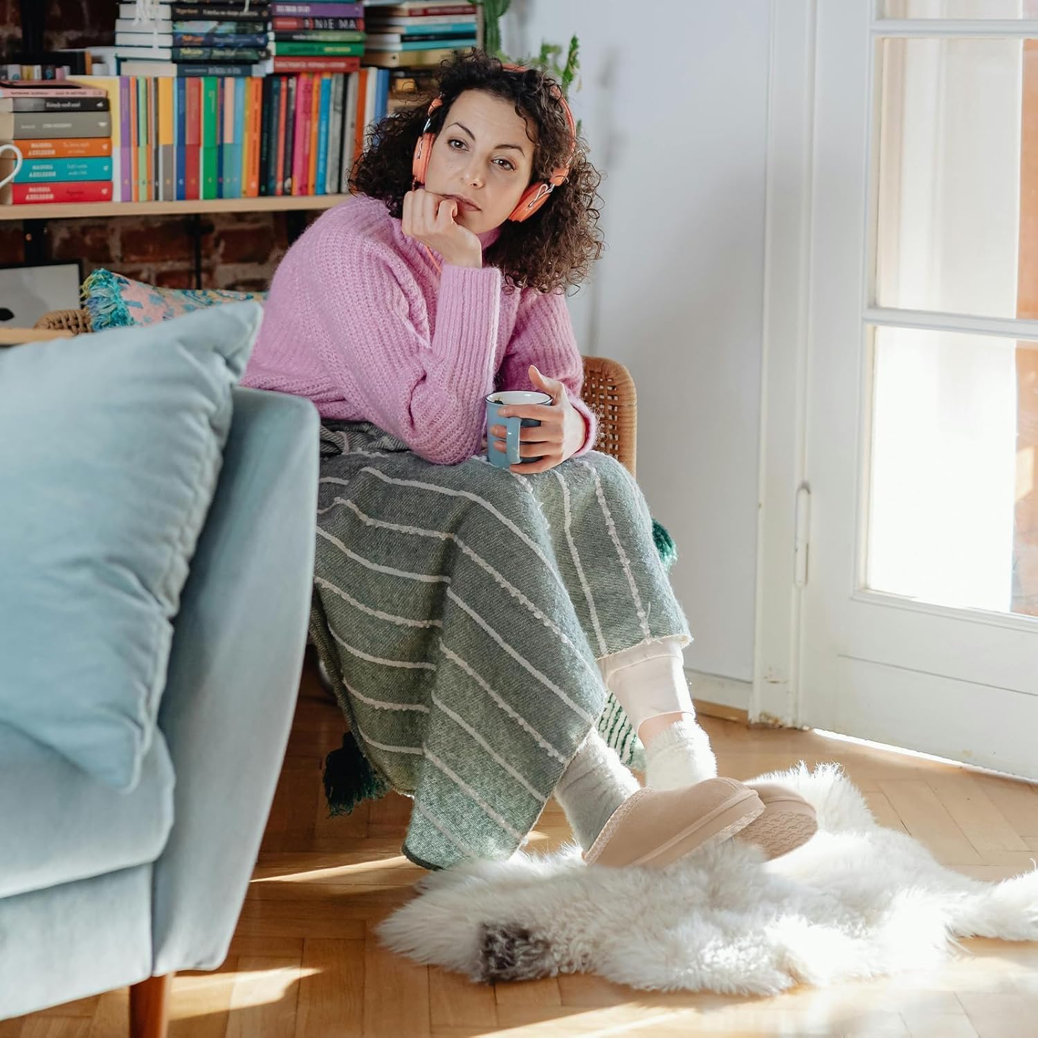 FITORY Women's Suede Slipper | Flat Short Mini Boots with Fur Fleece | Winter Casual Comfort Shoes - Image 2