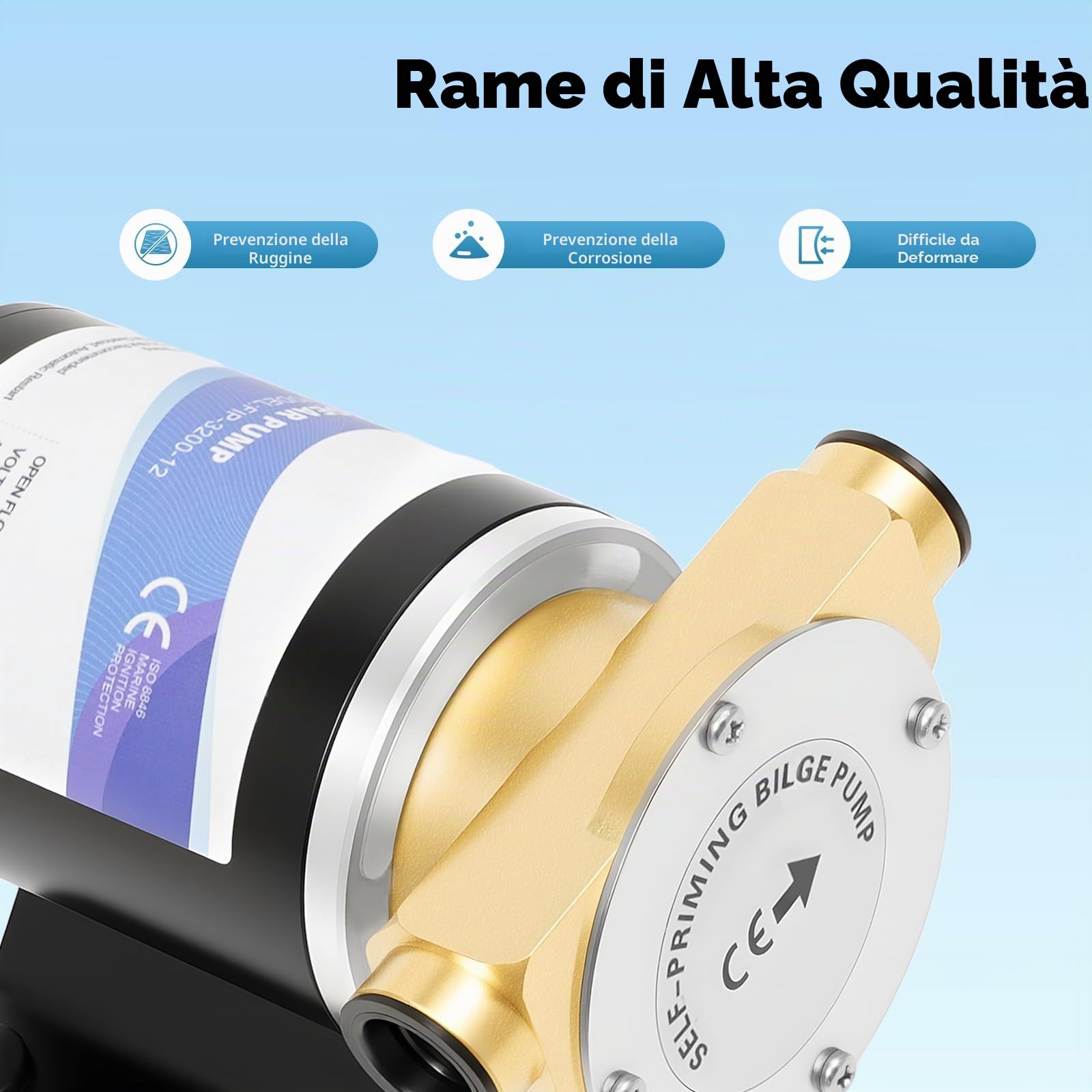 Pompa di Sentina Autoadescante 23 L/30 L/min - Pompa Dell'Acqua di Pressione Calda e Fredda, di Copertura e di Aumento Della Pressione