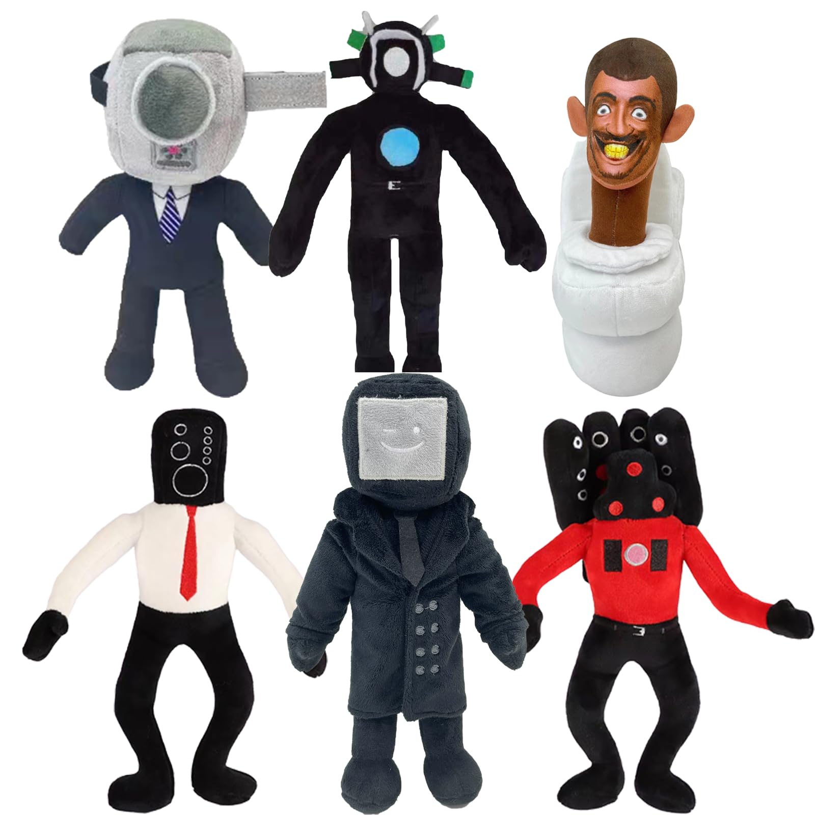 Skibidi Toilet Toy Plush,Cameraman Plush,Speakerman Plush.Fun and Whimsical Trio: Cameraman Plush, Skibidi Toilet Toy Plush, and Speakerman Plush Set for Kids and Collectors!
