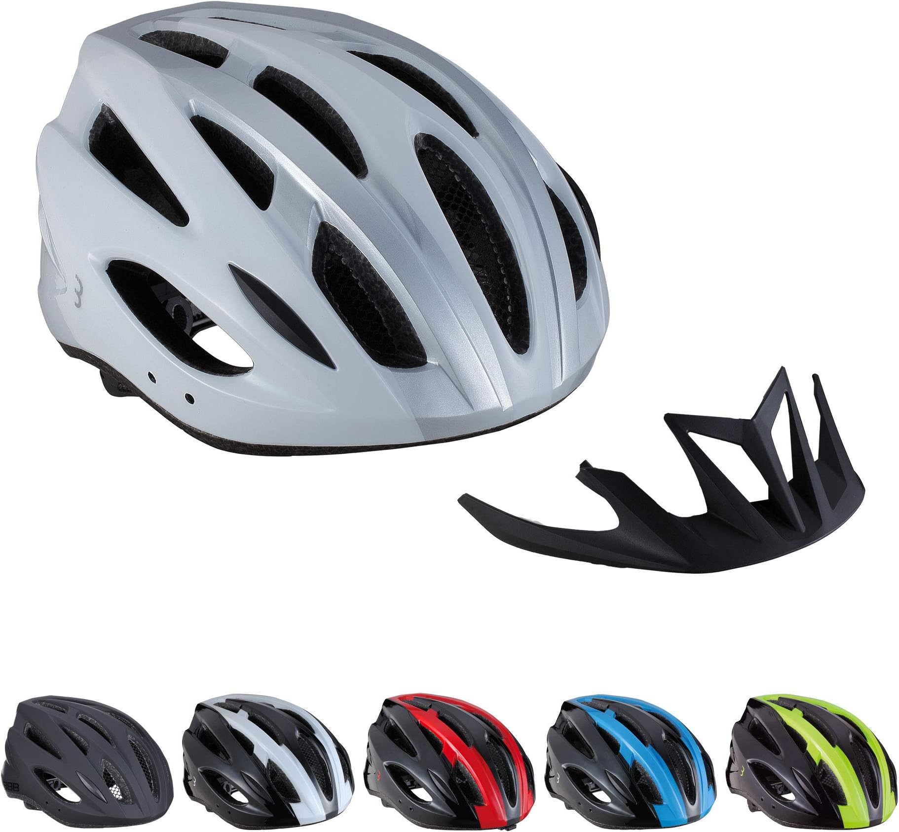BBB Cycling Unisex's Bike Helmet Condor | Men and Women | Removable Visor and Insectnet | MTB and Road Cycling | BHE-35