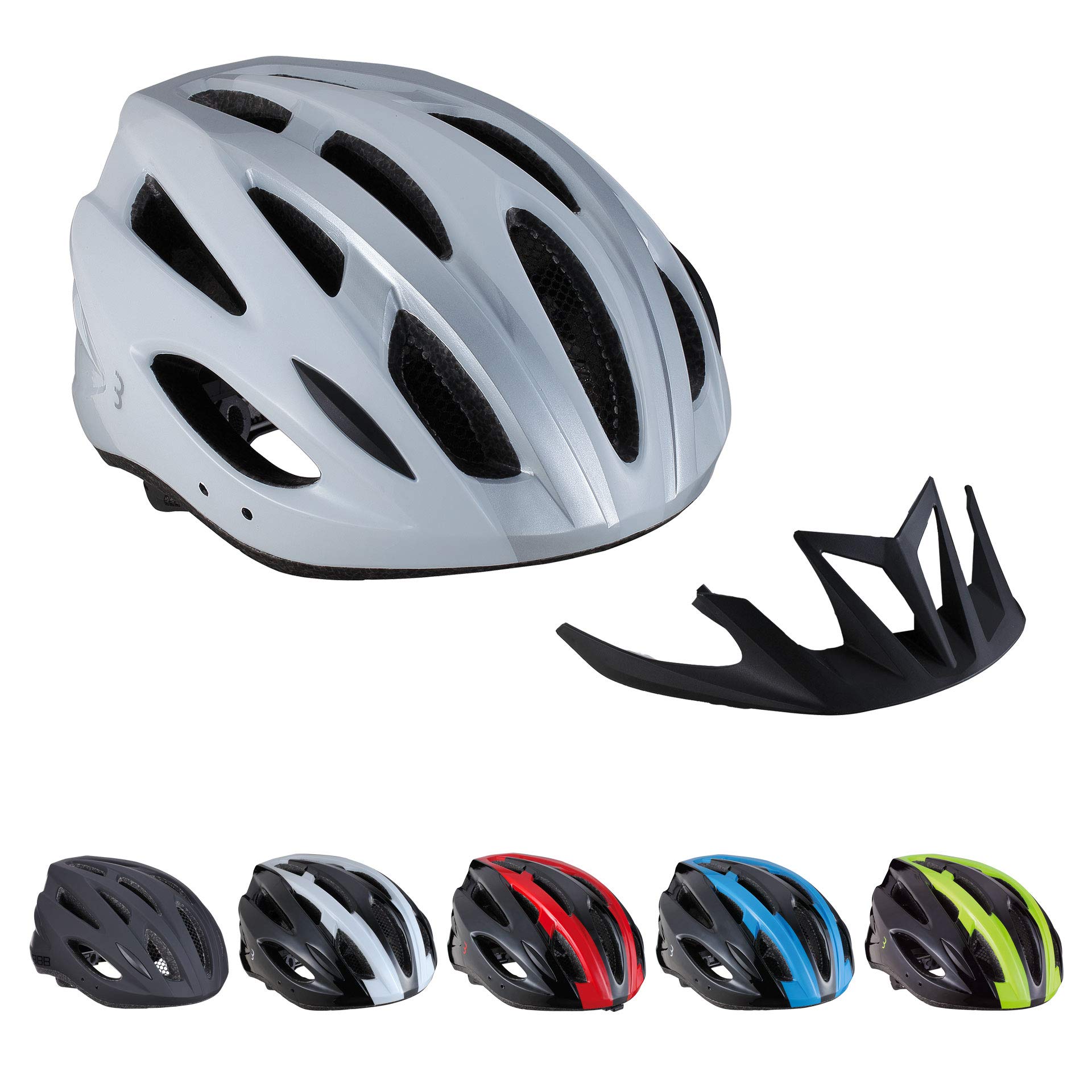 BBB Cycling Unisex's Bike Helmet Condor | Men and Women | Removable Visor and Insectnet | MTB and Road Cycling | BHE-35