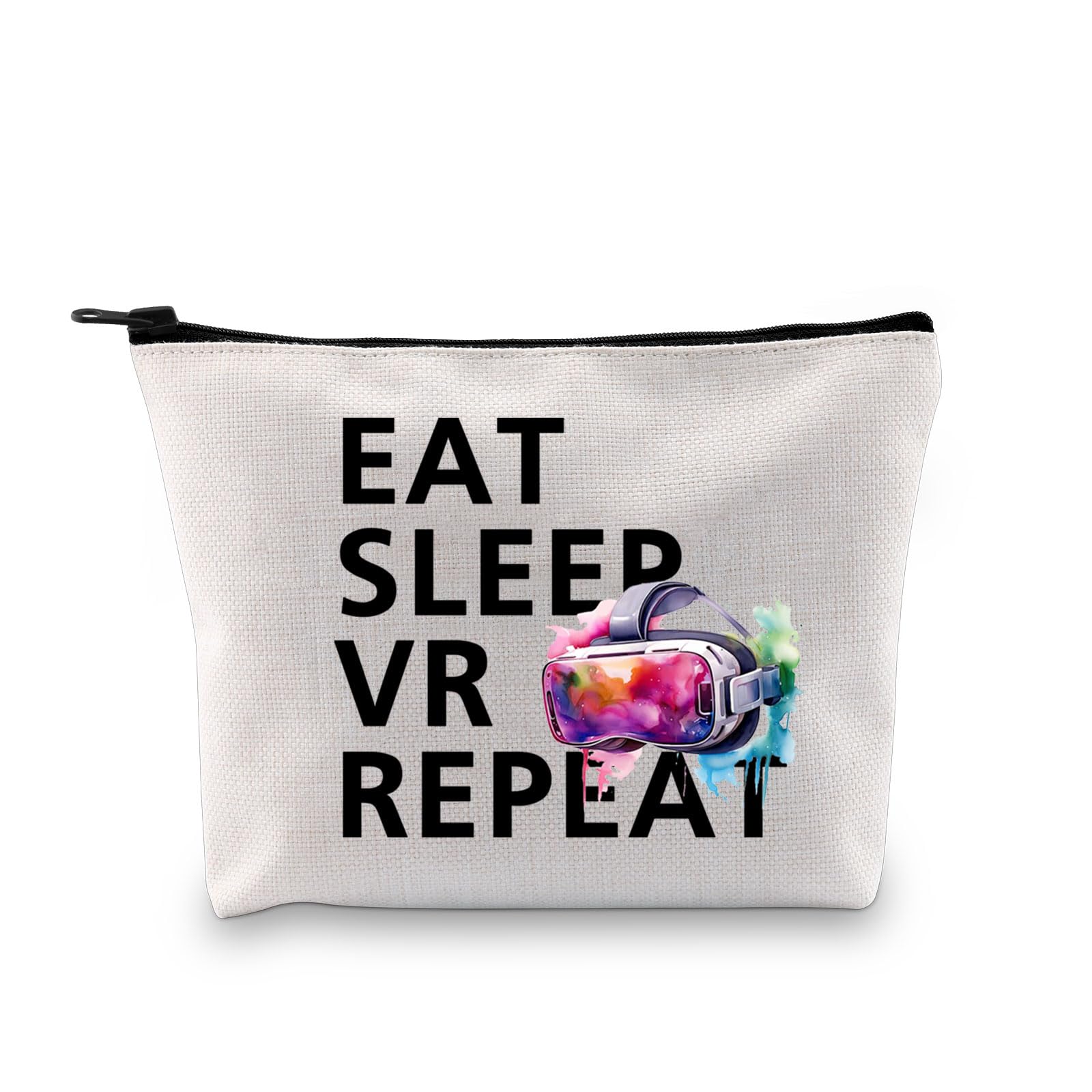 Vritual Reality Gaming Gift Makeup Bag VR Gamer Gift Video Game Lover VR Cosmetic Bag (EAT Sleep VR 3UK)