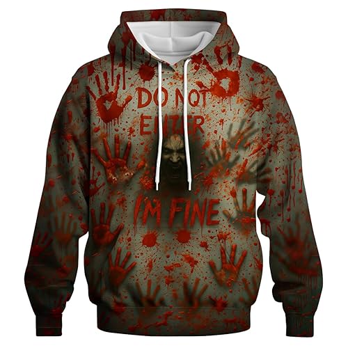Novelty Long Sleeve Hoodie Funny Fashion Bloody Sweatshirts