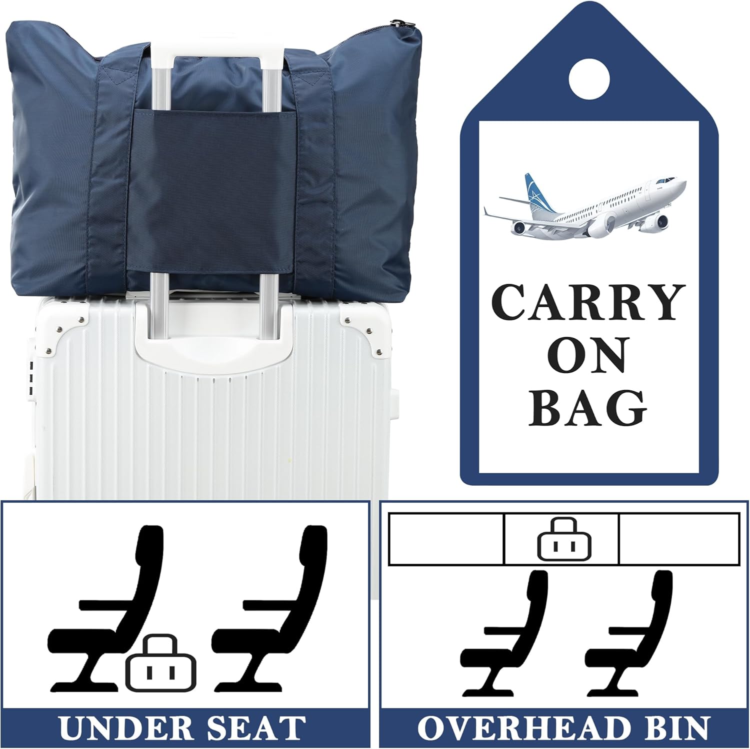 Leberna Travel Duffle Bags Packable Luggage Bag Lightweight Tote Bag - Image 6