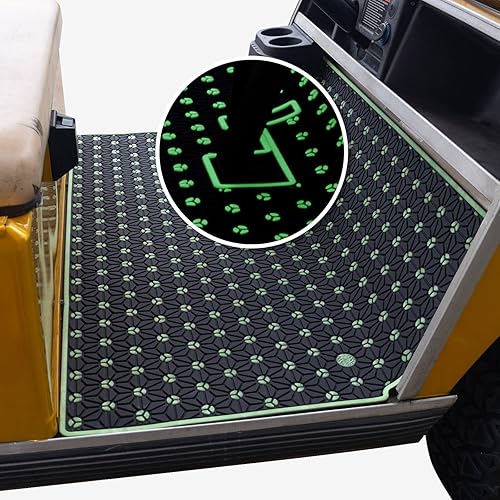NOKINS Golf Cart Full Coverage Floor Mat Liner for Club Car Precedent DS EZGO Luminous Black