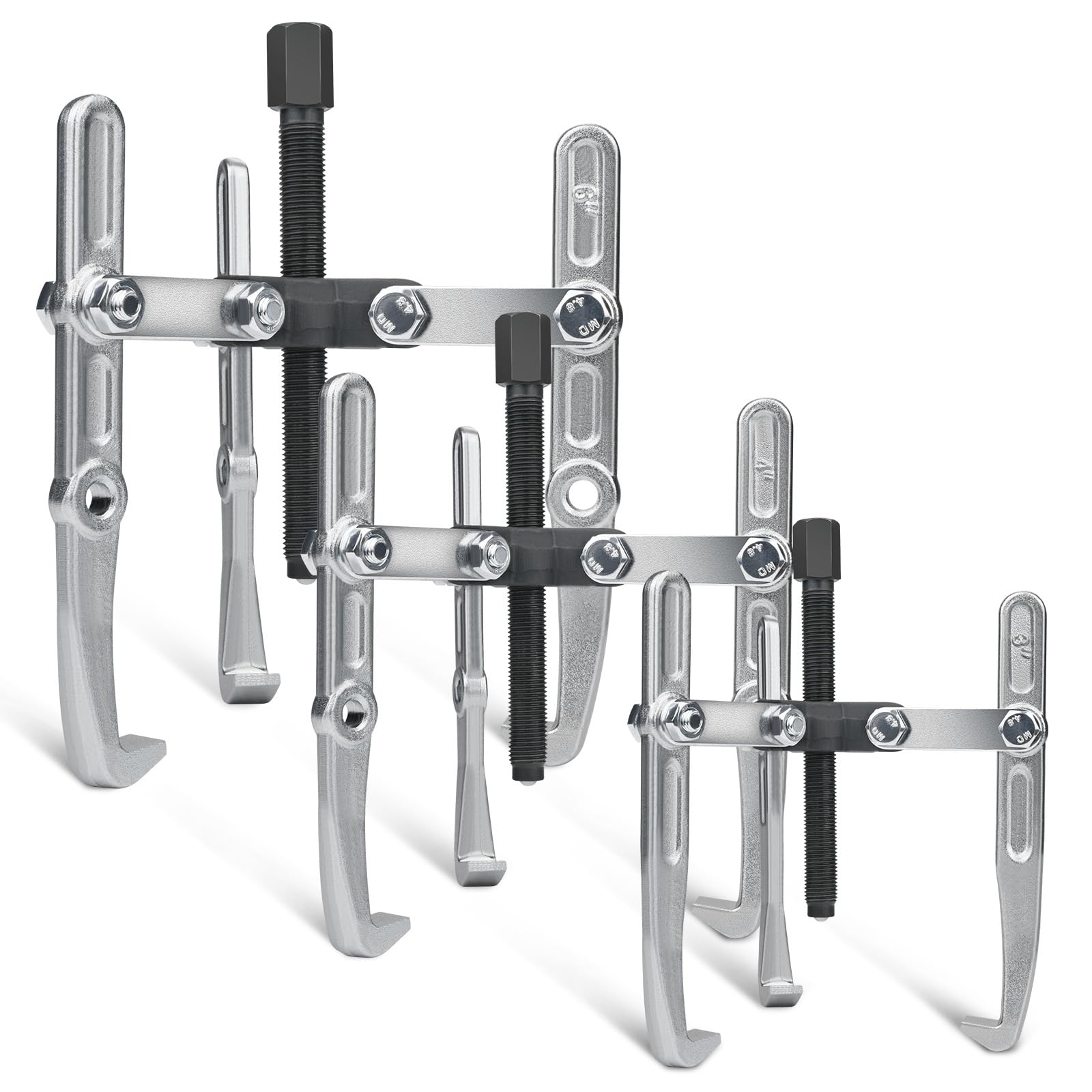 XIIW 3X Estrattore Cuscinetti 2/3 Ganasce Esterno/Interno (3" 4" 6") CrV | 100/120/150mm, Regolabili 20-150mm, Separatori Cuscinetti Ruota e Ingranaggi a Sfere 2/3 Bracci, Attrezzo Rimozione Volani