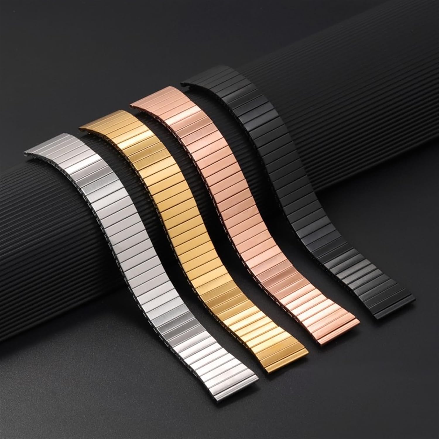 HIFFEY Cinturino Elastico Universale For Orologio 16/18/20/22mm Cinturino Elastico For Orologio Dorato/nero/argento Senza Fibbia Cinturino Elastico In Acciaio Inossidabile (Color : Golden - Foto 10