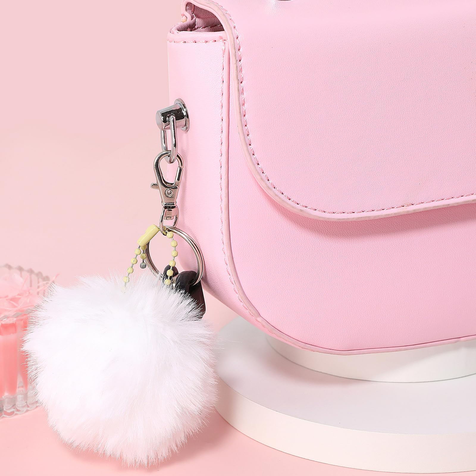 Amazon.com: Mozeat Lens 6 Pcs Faux Fur Pom Pom Fluffy Pom Pom