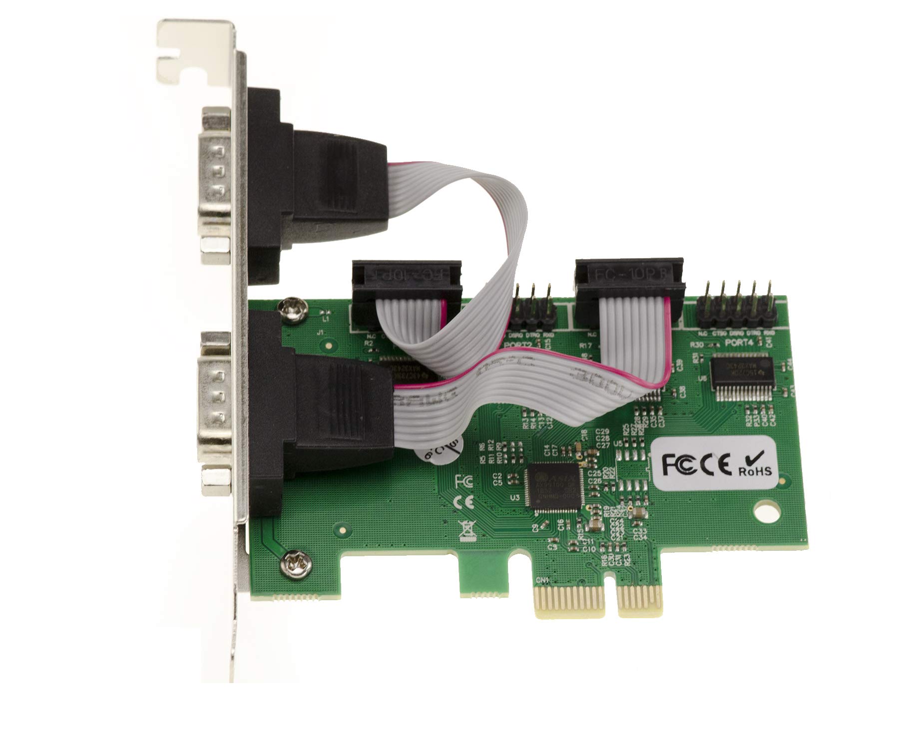 KALEA-INFORMATIQUE - PCI Express (PCIE) seriële RS232 4-poorts Octopus- controllerkaart - ASIX MOSCHIP 99100 Chipset - Windows 95, 98SE, Me, NT, 2000, XP, Vista, Seven, 8, 8.1, 10, Linux, Dos