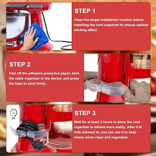 Miniatura 6 de Organizador de cables para electrodomésticos de cocina, organizador de cables mejorado, 10 unidades de organización y almacenamiento, organizador de