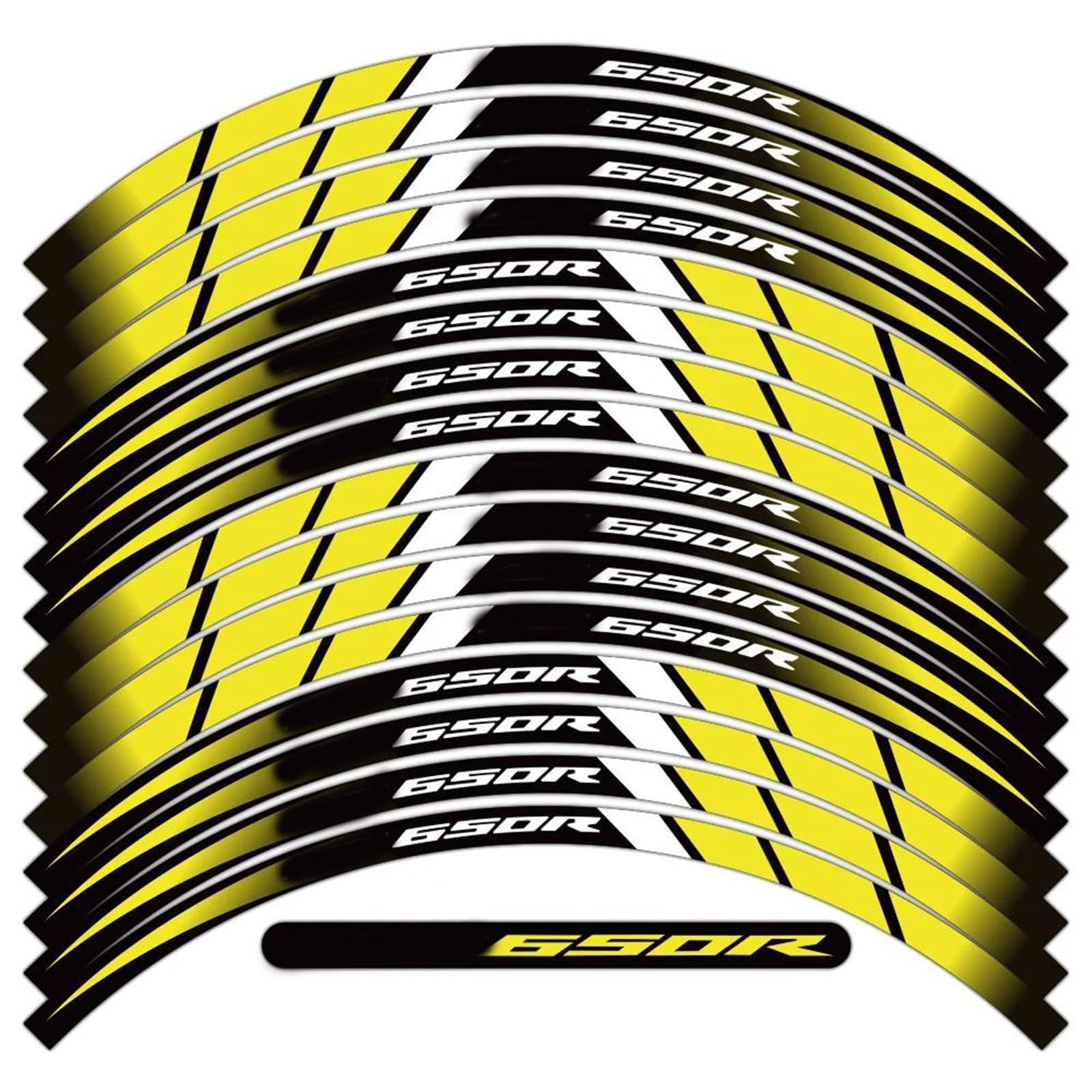 Rjkzx Yellow Decorative Stickers Wheel Reflective Sticker Motorcycle Accessories Waterproof For H-Onda Cb 650R Cb650r Hub Decal Tire Tape(Yellow)