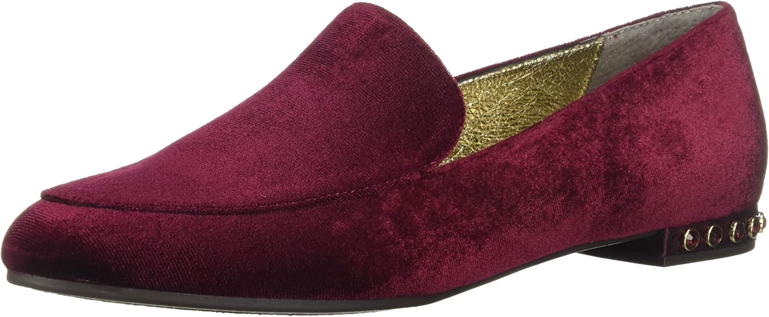 Adrianna Papell Women's Britt-V Moccasin, Claret Velvet, 6.5 M US
