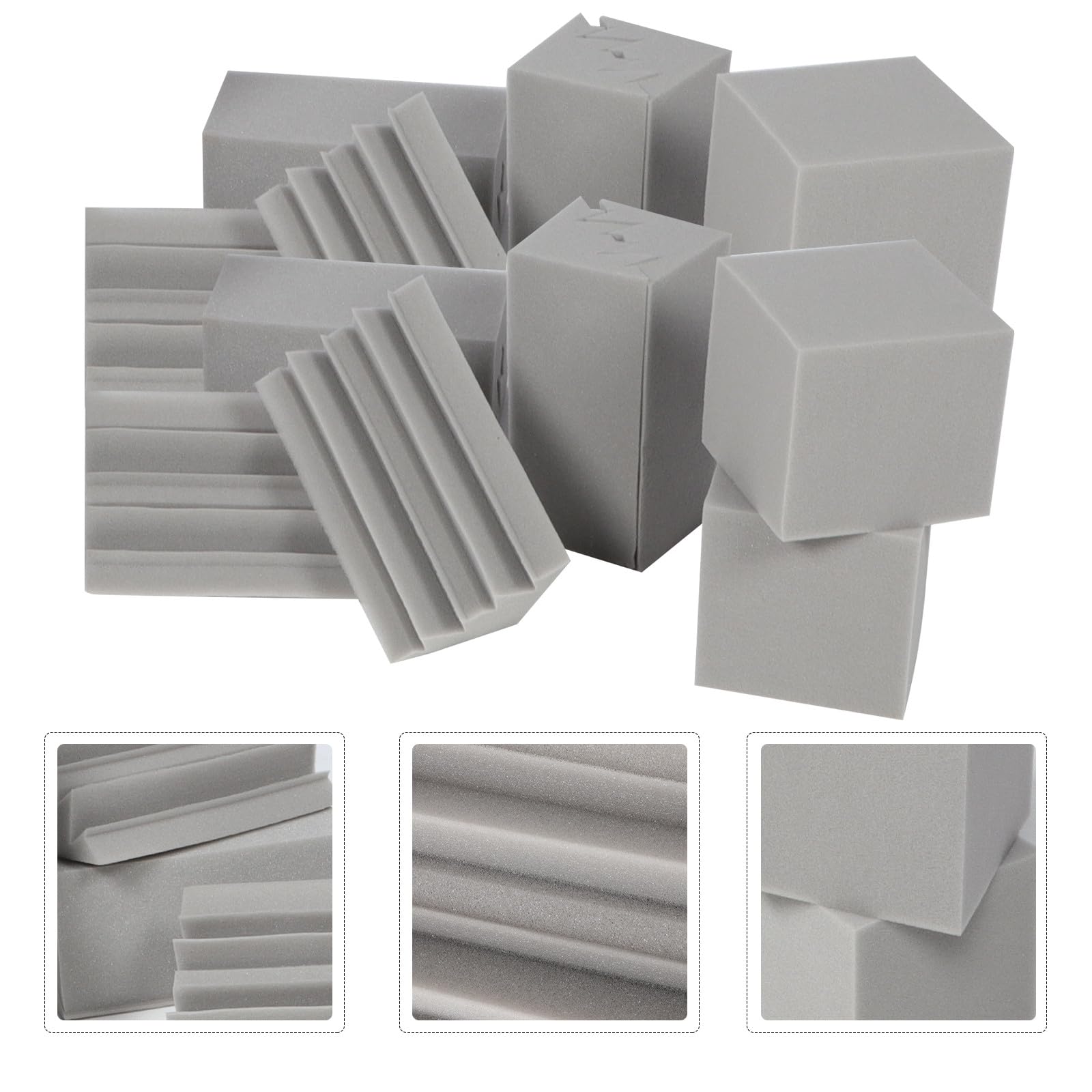 Ipetboom Trappole Acustiche Angolari per Bassi 16 Pezzi in Spugna Fonoassorbente Ignifuga per Home Theater e Sale Cinema Design a Piramide e Cubo