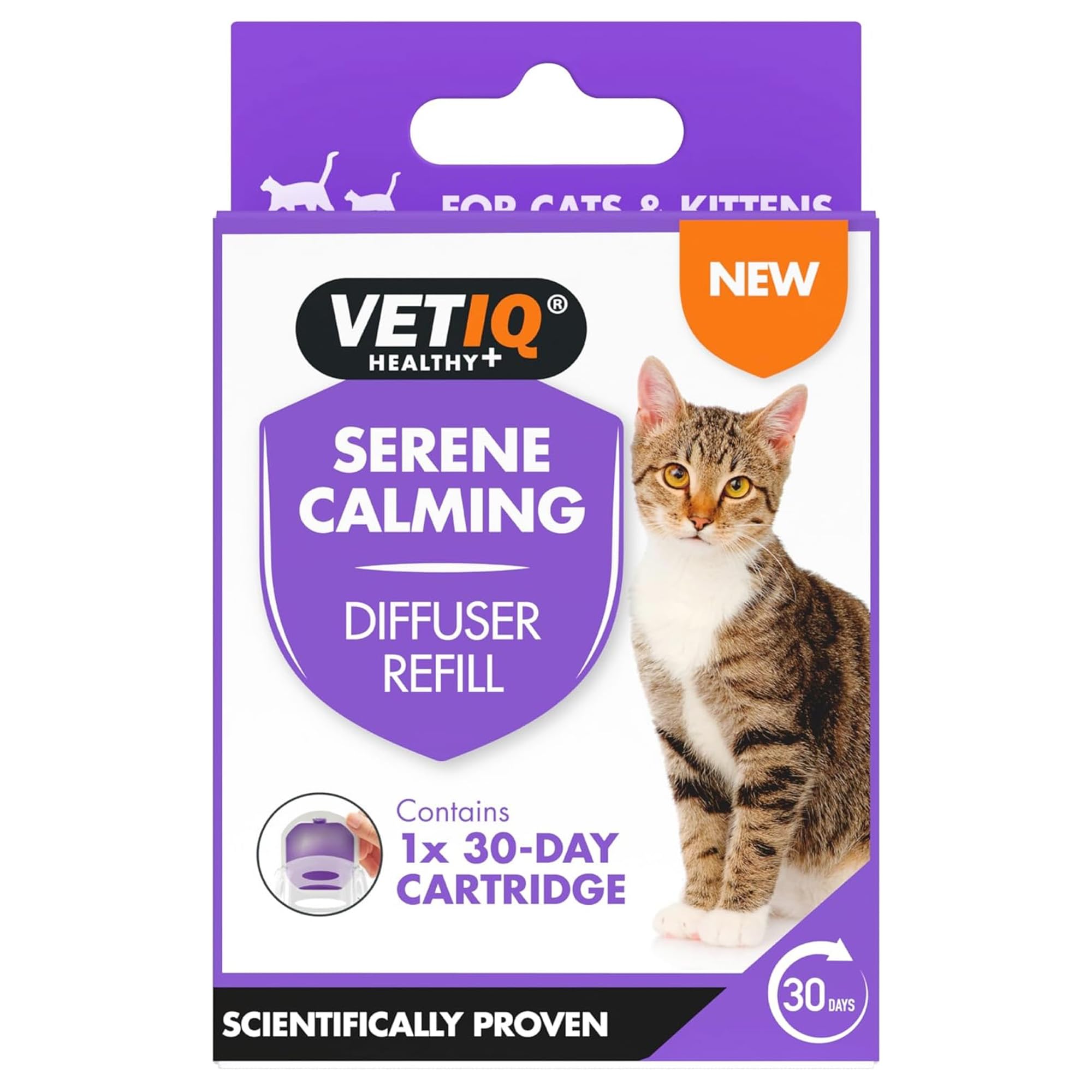 VETIQ Serene Calming Refill For Use With Portable Diffuser For Cats & Kittens, Help Calm, Relax, and Ease Separation Anxiety, Anxiousness or Hyperactivity, 6 ml Refill (Pack of 1)