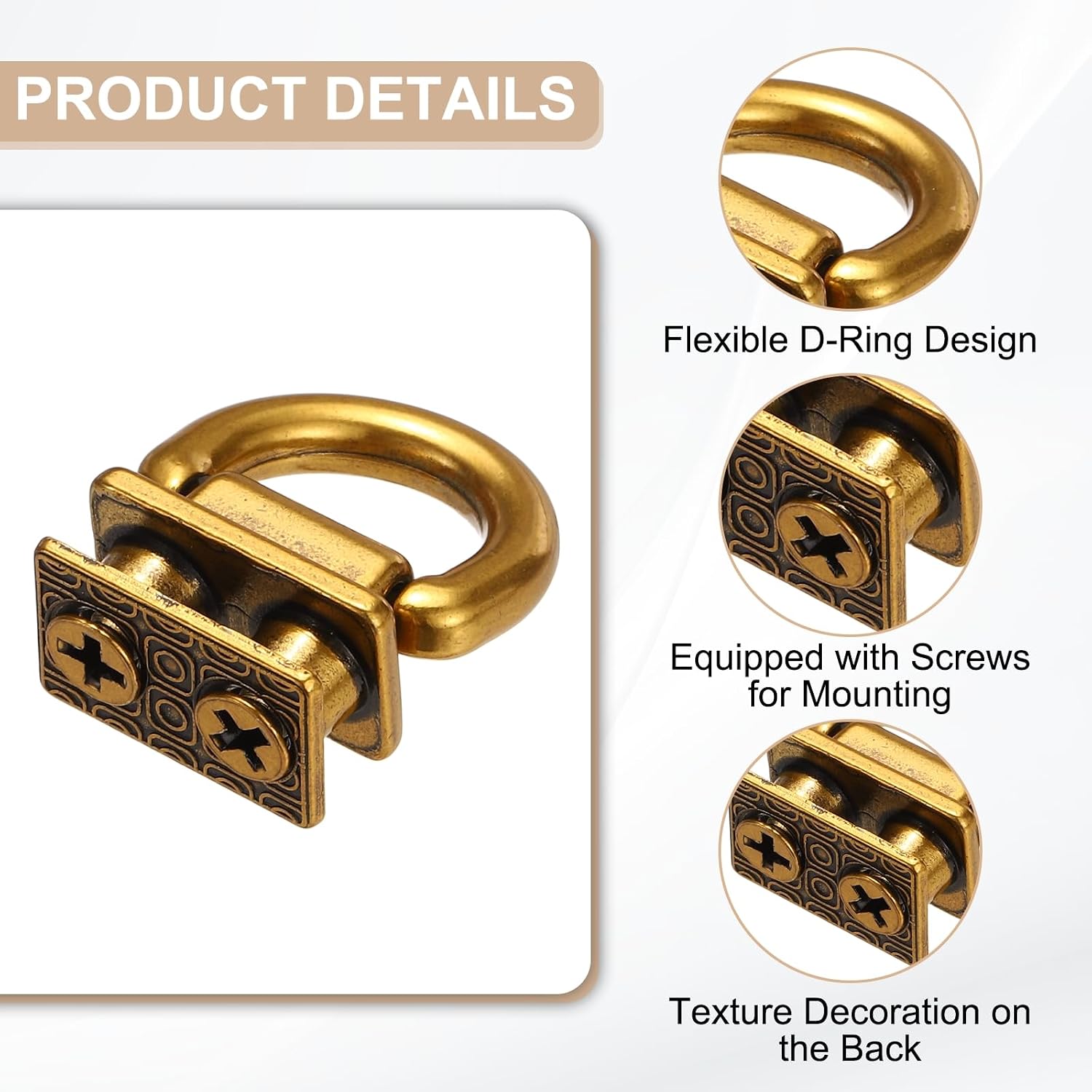 M METERXITY Metal Bag Connector, Purse Suspension Clasp with D Ring for Purse/Chain Strap Bag image 2