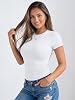 Camiseta de manga corta ajustada para mujer Trendy Queen, suave y elástica 5