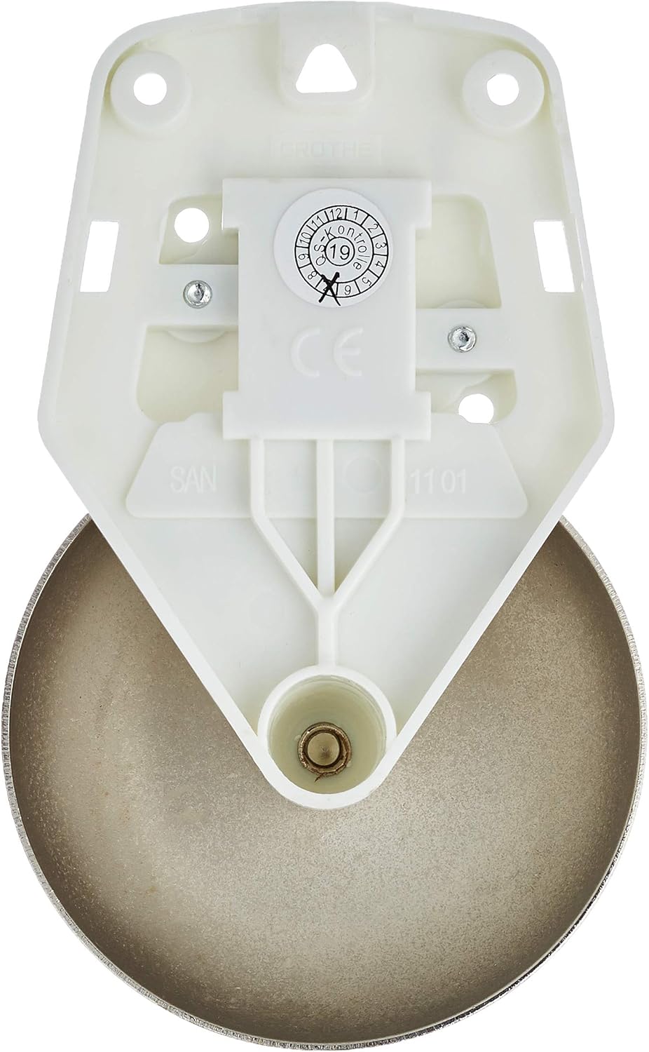 Nazad view of Grothe Alarm Bell with mounting points