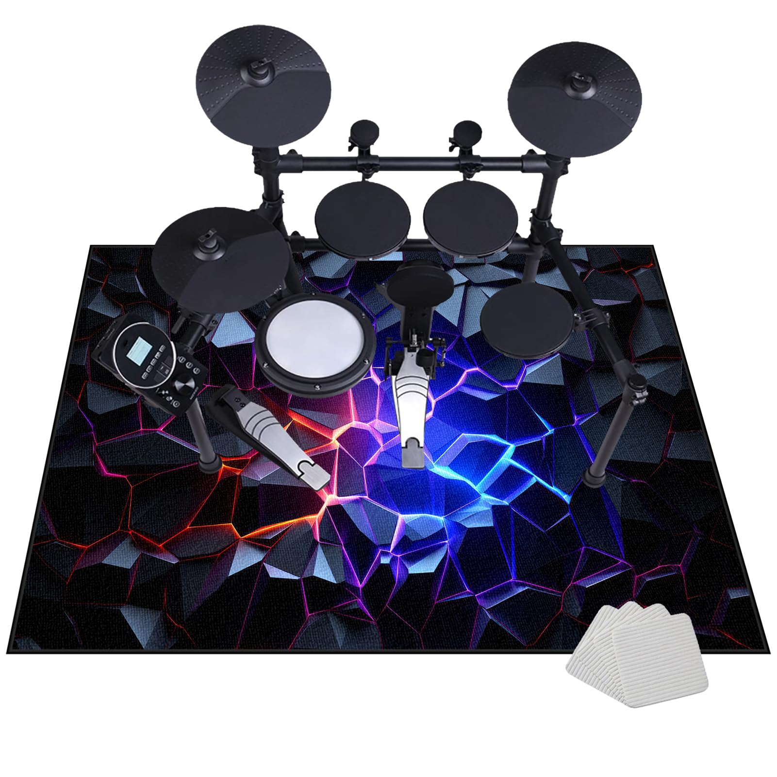 JaevKwzy Non-Slip Drum Carpet Rugs | Drum Rug Drum Mat, Professional Percussion E-Drum Rug | Drums Set Rug | Soundproof Drum Blanket | Jazz Drum Bass Drum Snare Musical Instrument Mat 160 x 120 cm