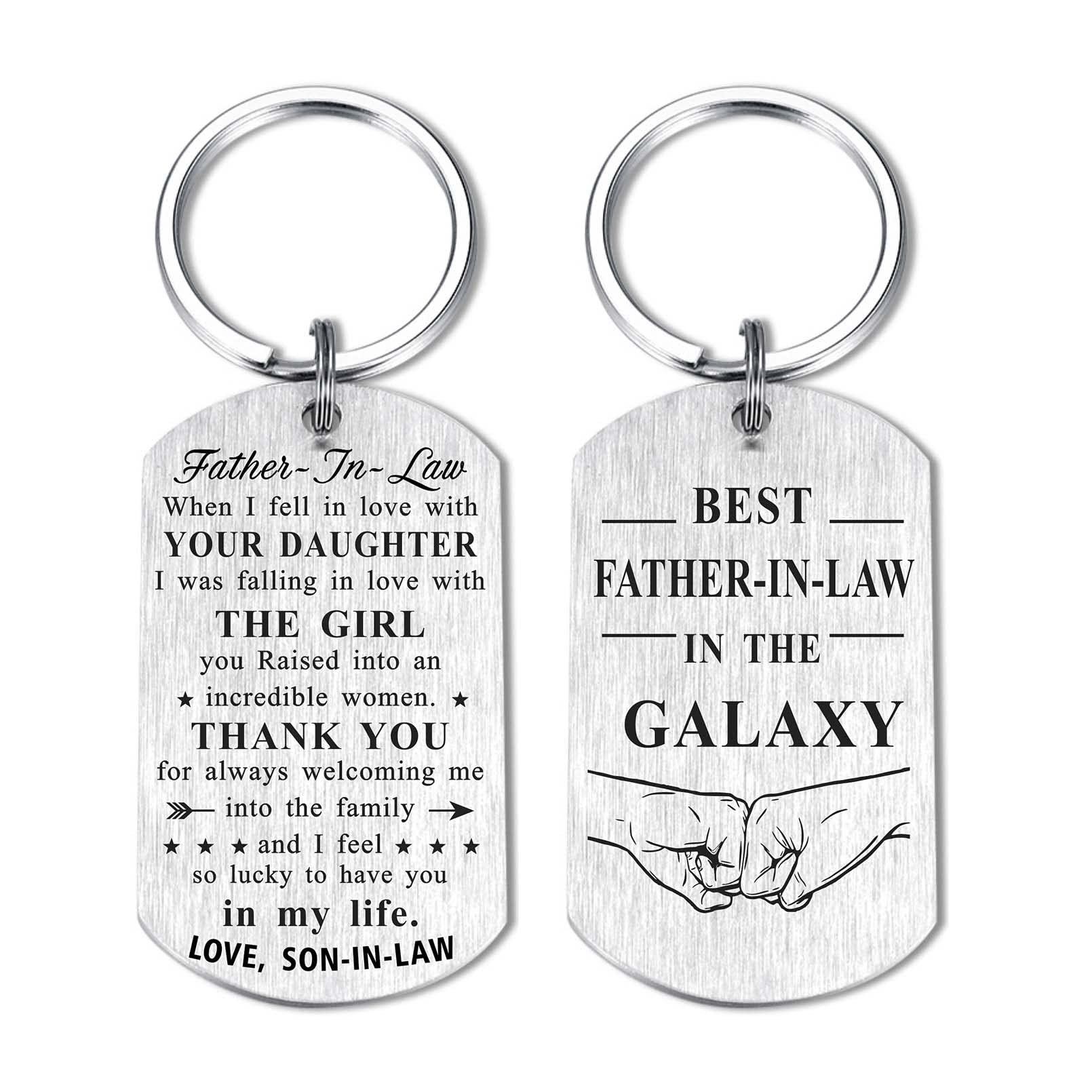 Resdink Father in Law Gifts from Groom, Father in Law Birthday Wedding Fathers Day Keychain Present Decorations