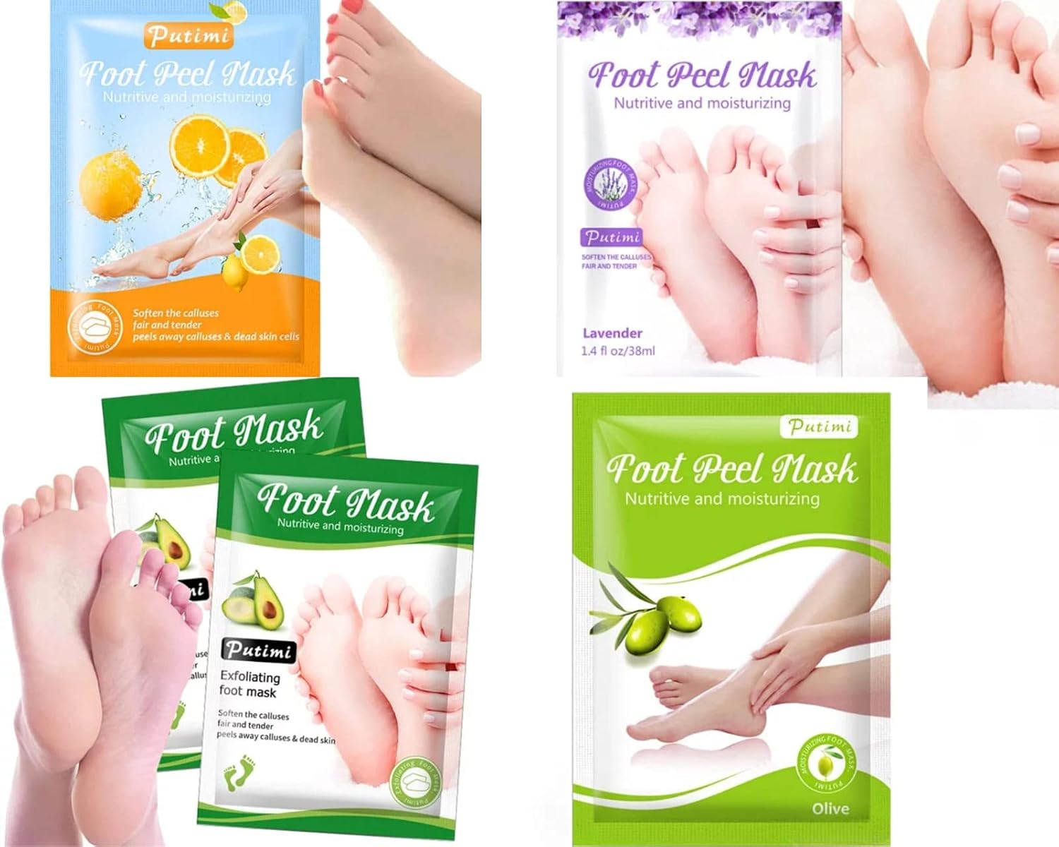 PUTIMI 6pcs 3pair voetmasker Sokken Exfoliating Foot Spa Bad Masker Peeling Scrub Pedicure Foot Patch Moisturizer Dead Skin Remover