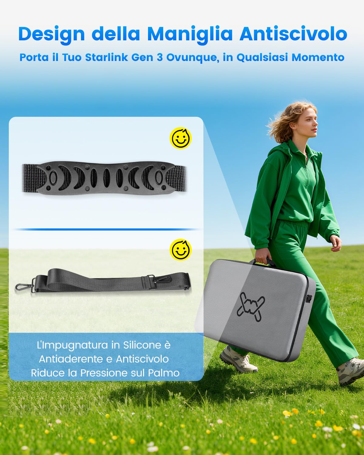 Mwin Custodia Trasporto per Starlink Gen 3 - Accessorio Borsa Antishock/Impermeabile per Antenna V3, Custodia Viaggio Portatile, Ideale per Camper & Outdoor, Protegge il tuo Kit Starlink Gen 3