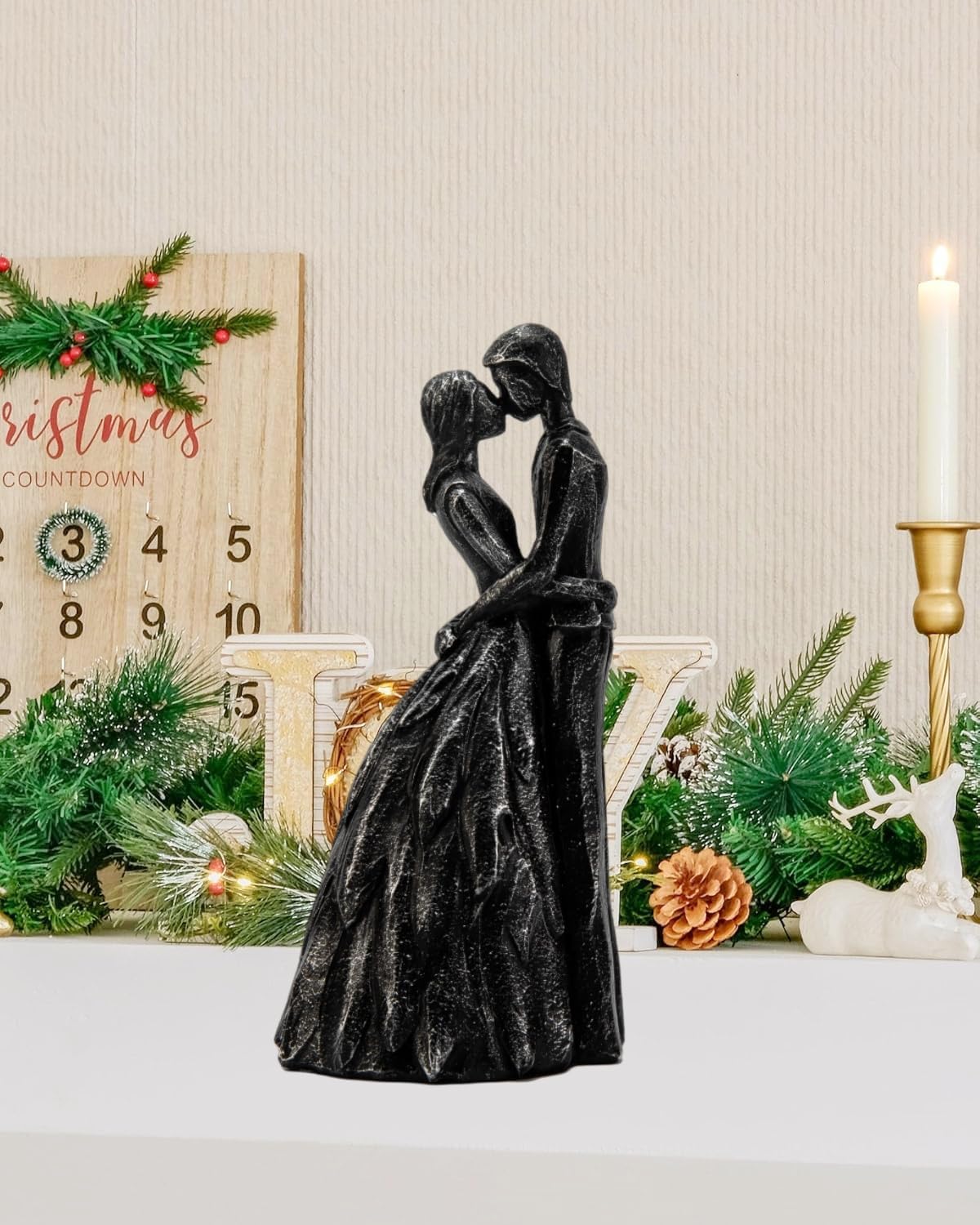 Anniversary Wedding Gift for Men Women, Birthday Gifts for Husband Wife Boyfriend Girlfriend Kissing Lovers Modern Home Decor Statue for Home Decor Wedding Anniversary Valentine's Day Gift - Image 7