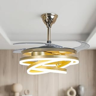 Desidiya 3 Ring Chandelier Fan with Light for Ceiling | Retractable Crystal Chandelier Lights for Living Room | Ceiling Jh Price In India
