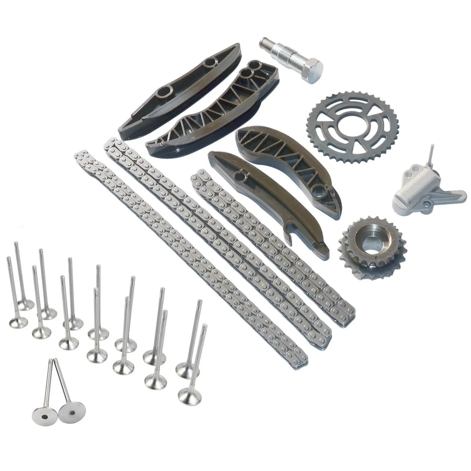 Kit Catena Di Distribuzione + 16 Valvole Motore N47D20A Per E90 E91 E92 E93 F30 F31 F34 F32 F82 F33 F36 F07 F10 E84 E83 F15 F85 Assemblaggio tenditore