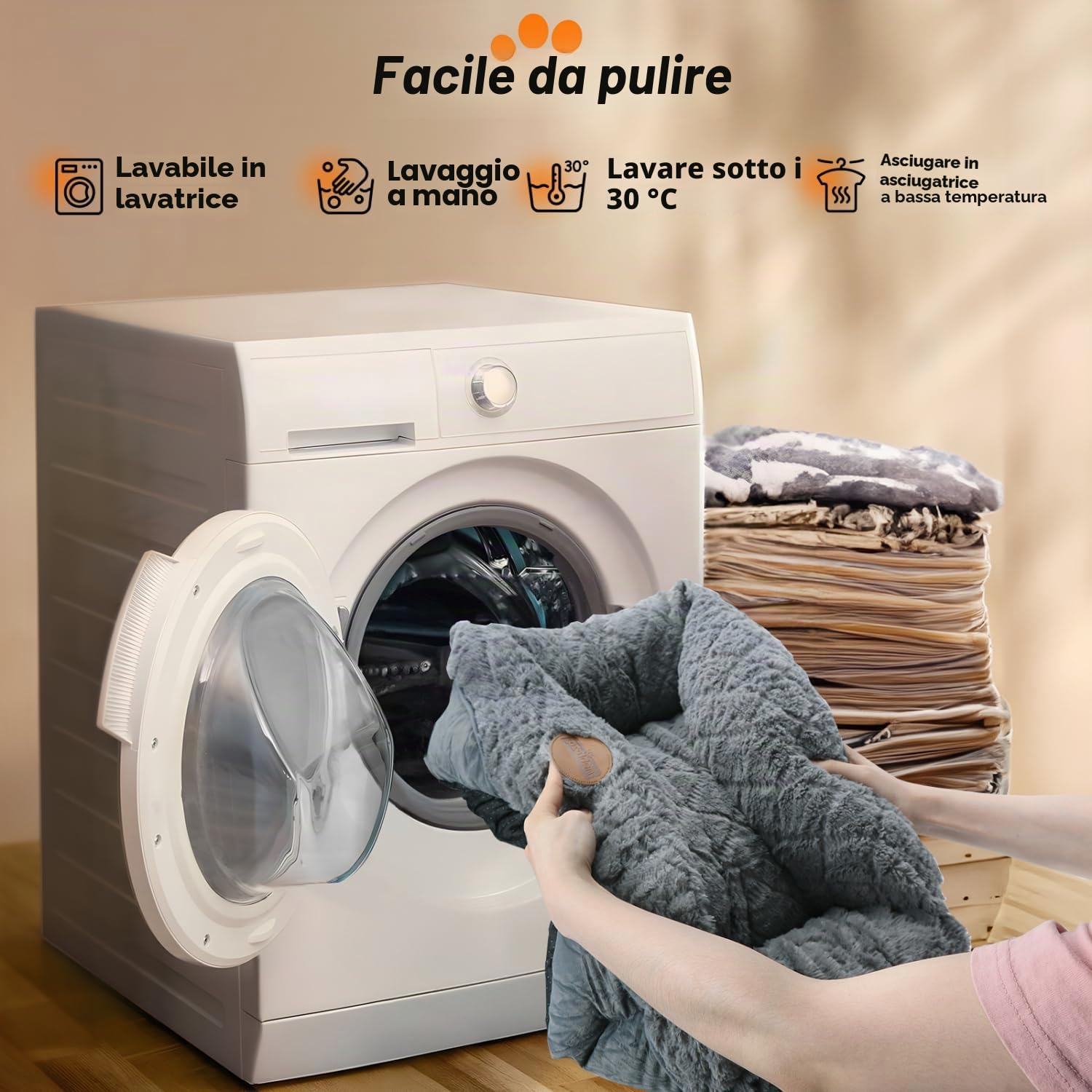 Nobleza Cuccia per Cani Lavabile Taglia Grande 80x70x22cm L Gris