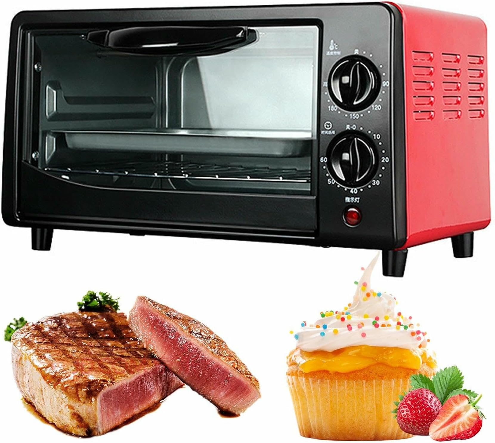Small Multifunctional Microwave Oven for Household Use, 11l Large-capacity Compact Air Fryer Oven with Bakeware and Rack, Temperature Control &amp; Timer, Air Fryer Toaster Oven Combo