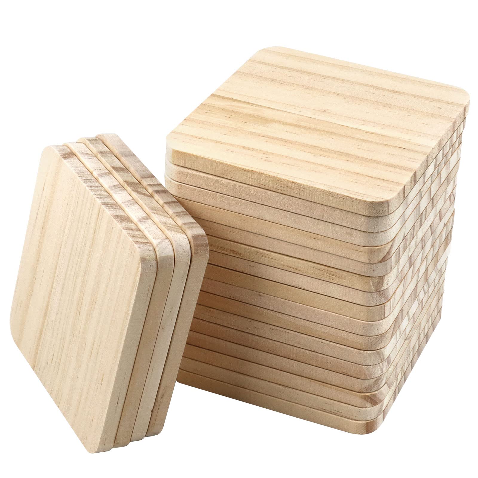 Amazon.co.jp: FSWCCK 木製コースター 20枚 4インチ木製スライス