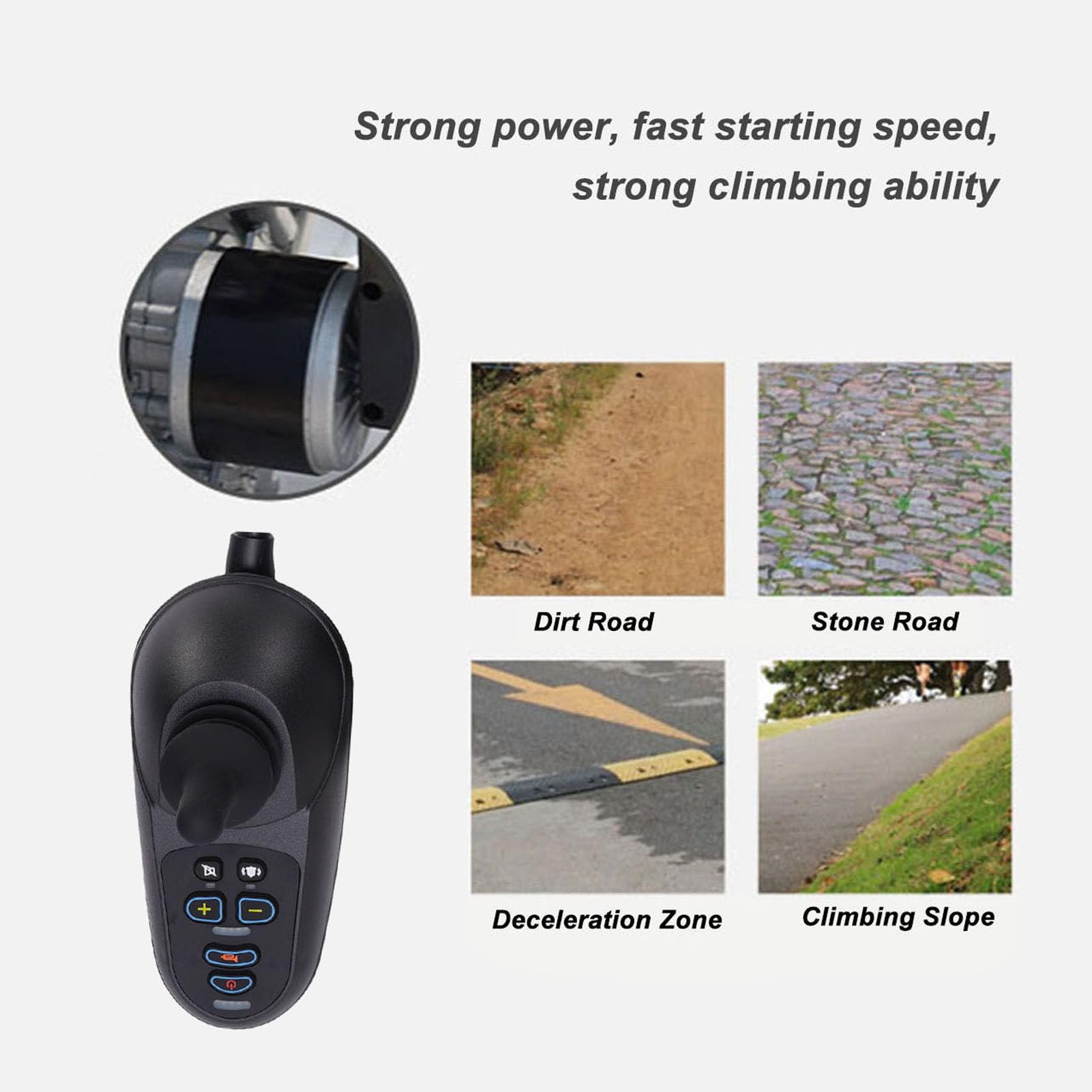 YWBL-WH Elektryczny Kontroler Typu Joystick dla Wózka Inwalidzkiego, 24 V DC Mobilne Akcesoria dla Wózków Inwalidzkich z Hamulcem z regulacją Prędkości Elektroniczne Zabezpieczenie