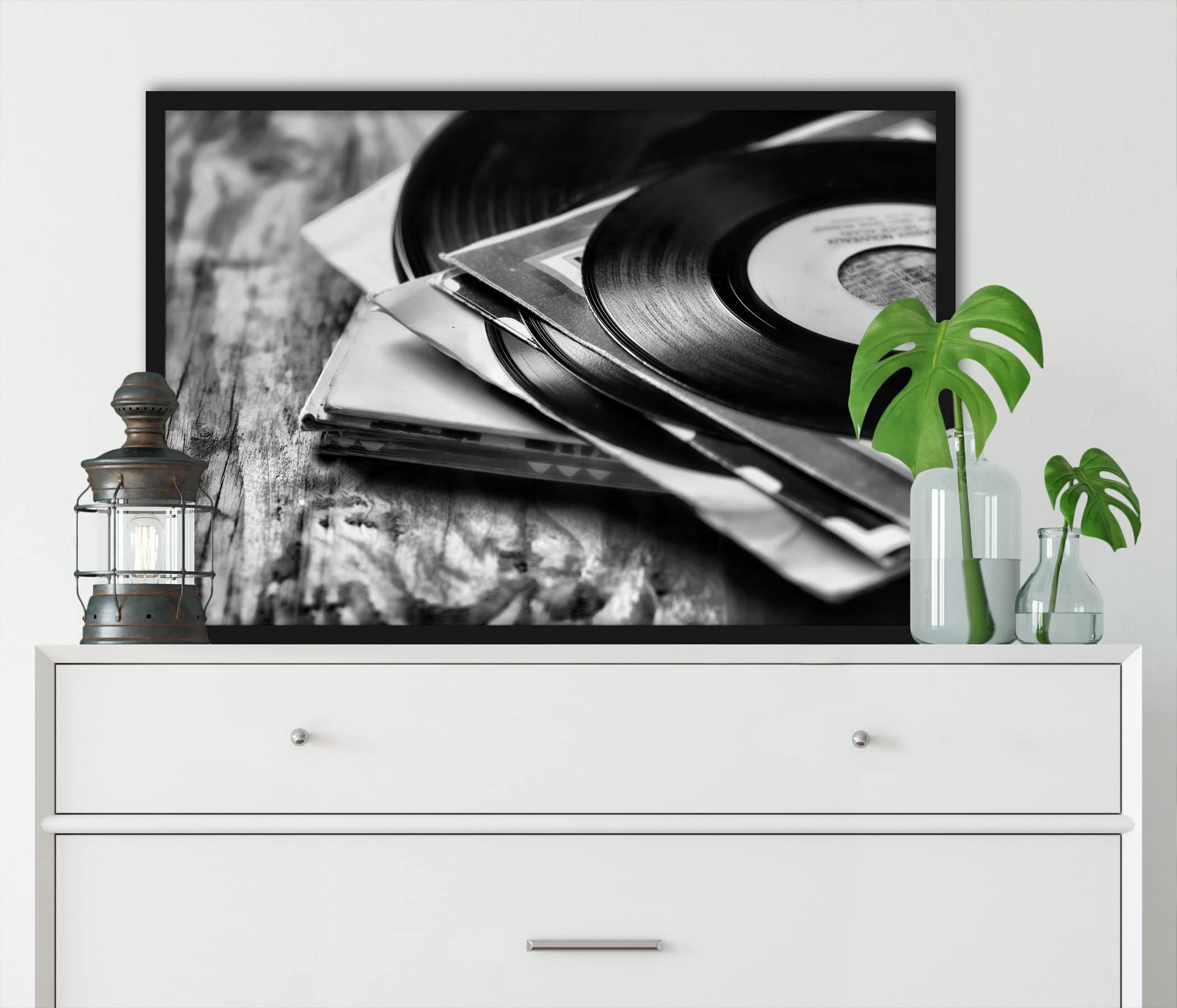 Mixtape, disco in vinile, poster DJ, formato 100 x 70 cm, stampa artistica incorniciata