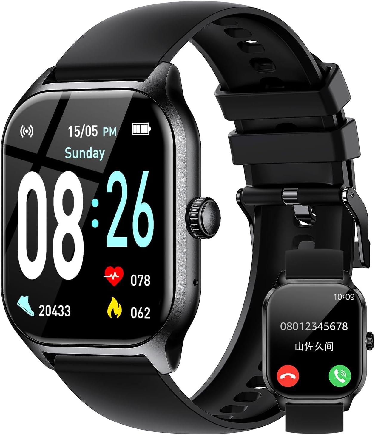 Amazon ASWEE スマートウォッチ 通話機能付き【2023新登場 2.01インチ大画面】iPhone対応&アンドロイド対応