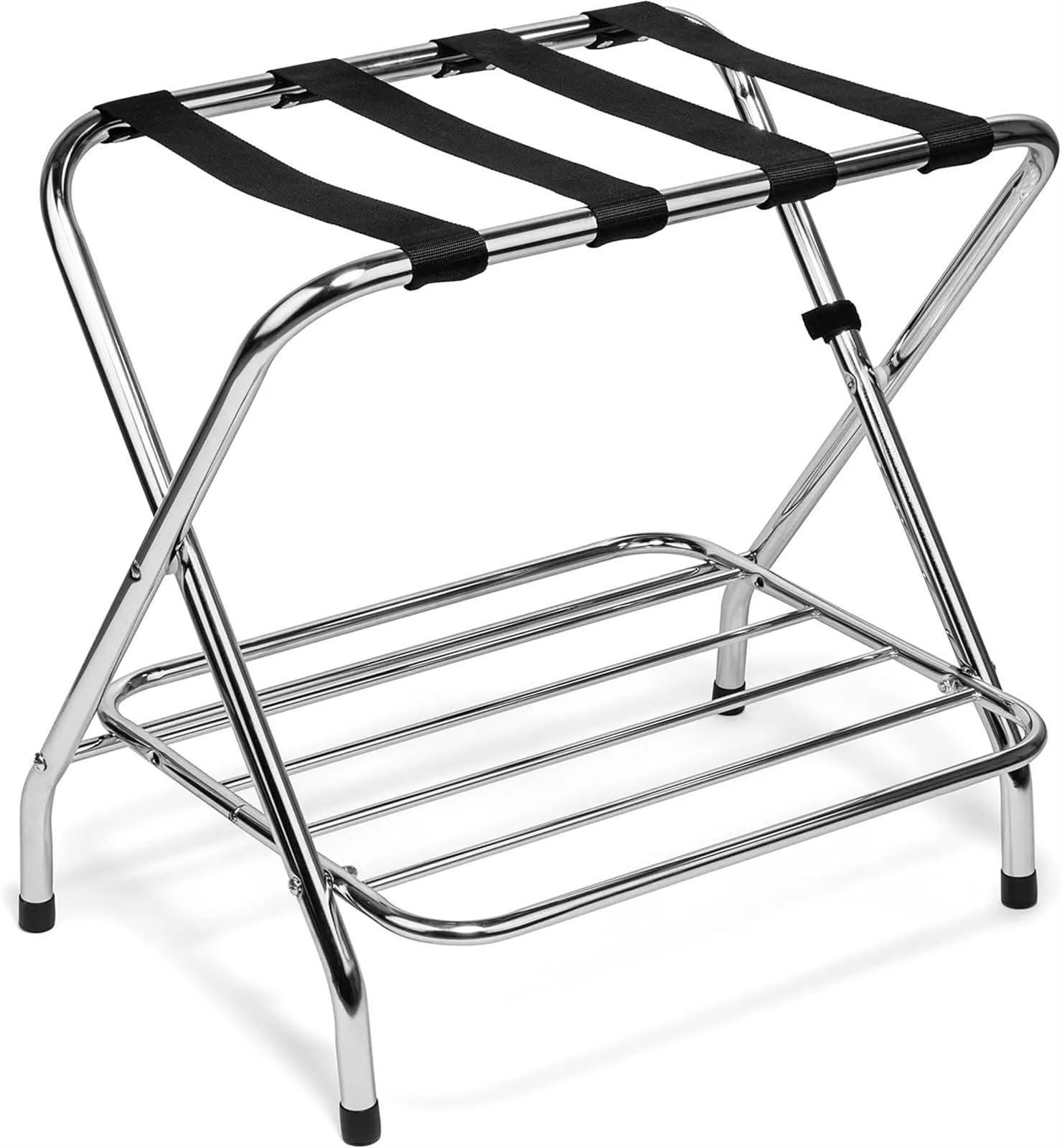 Porte-bagages assemblé avec étagère : support pliable robuste pour valises de chambre d'amis