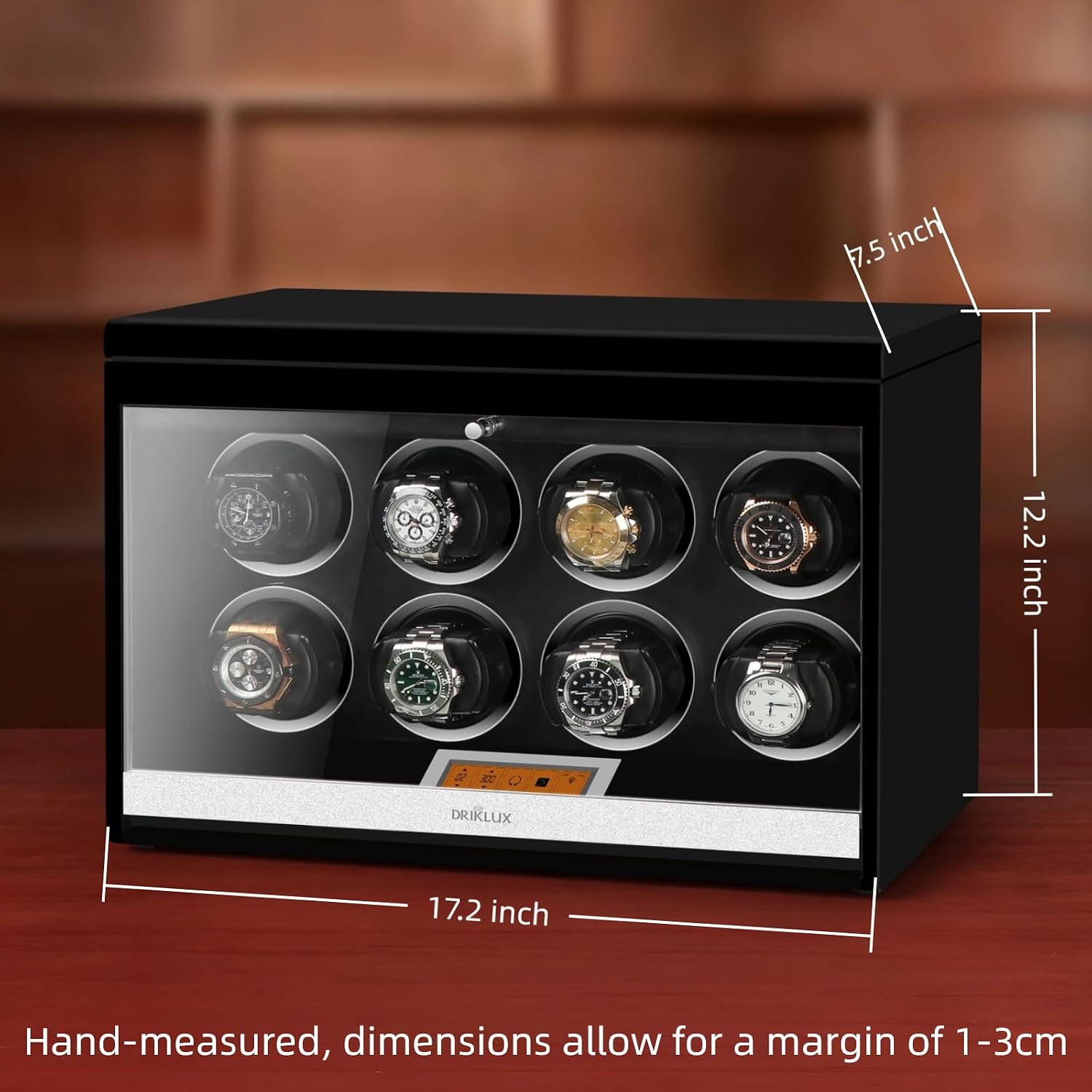 Automatic 8 slot Watch Winder Box For Rolex Watches Display case