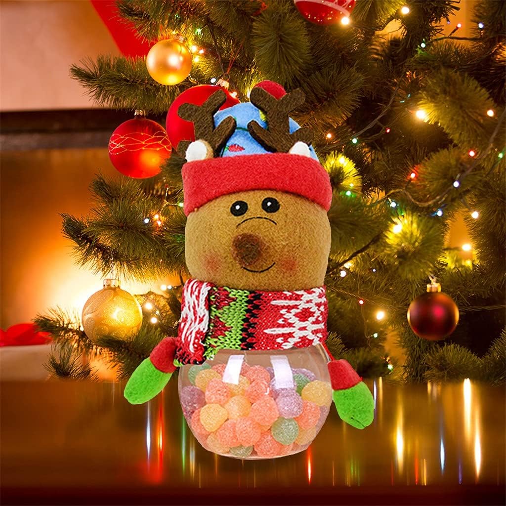 5pcs/ Set Candy Storage Box Xmas Children Small Gifts Household Decoration Supplies Jar Present Bottle (Color : A Size : 6.696.692.76in) (A 6.69 * 6.69 * 2.76in)