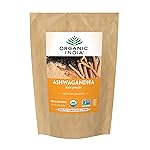 ORGANIC INDIA Ashwagandha Powder Organic - Ashwagandha Root Powder Bulk, Herbal Supplement - Vegan, Gluten-Free, Kosher, Non-GMO, Supports Stress Relief, Energy, and Sleep - 1lb Bag