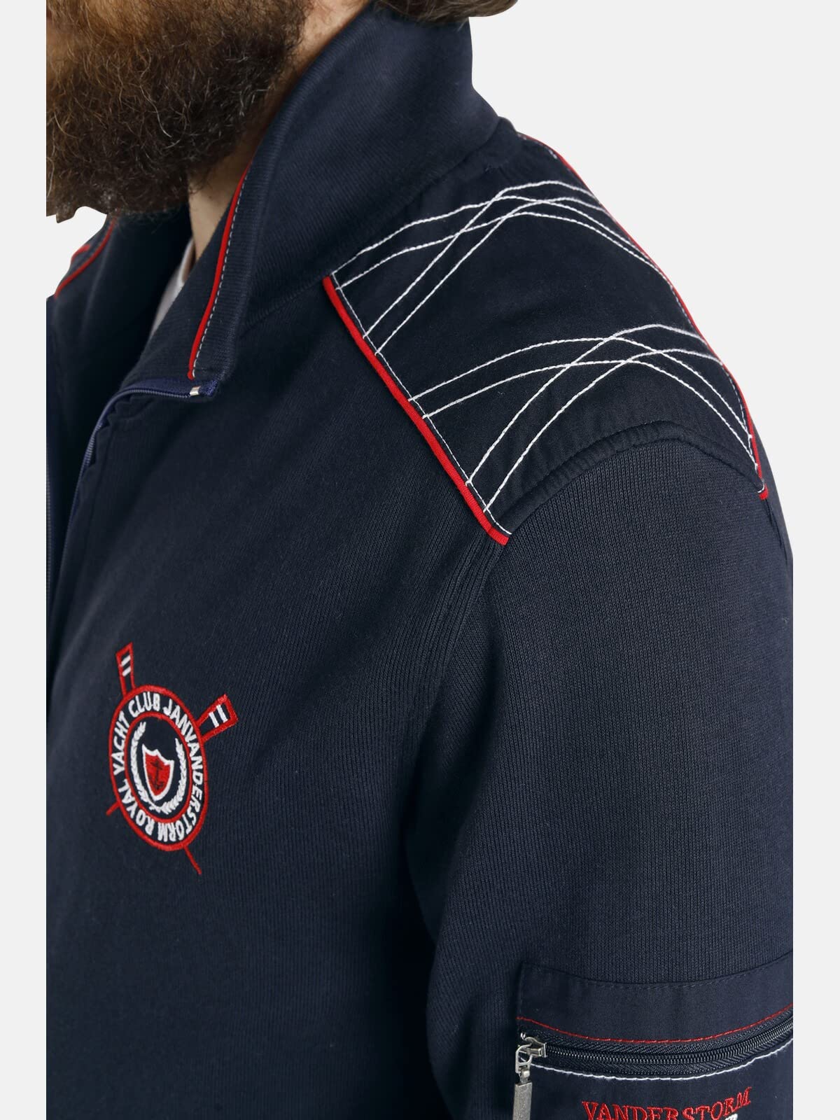 Jan Vanderstorm Herren Sweatjacke Atli | | reine Baumwolle | große Größen L-7XL