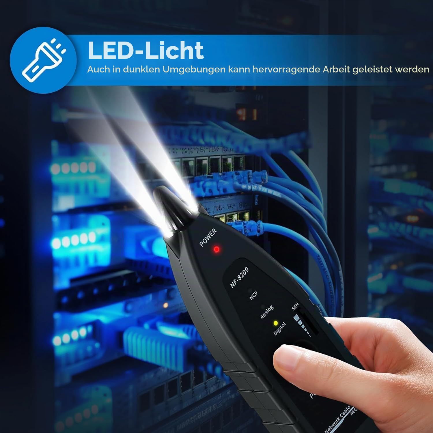 NOYAFA NF-8209 Erweiterte Kabel Tester mit PoE Multifunktions Draht Tracker Netzwerkkabel Tester für LAN CAT5 CAT6 Tracker