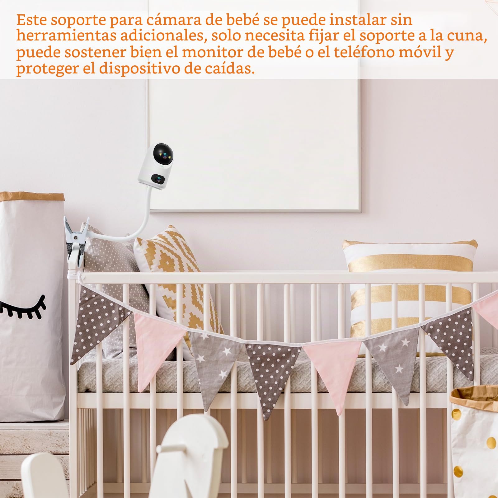 Raxfekro Soporte Universal para Vigilabebés con Clip para Cámara de Bebé, Compatible con la Mayoría de Monitores de Bebé para Cunas