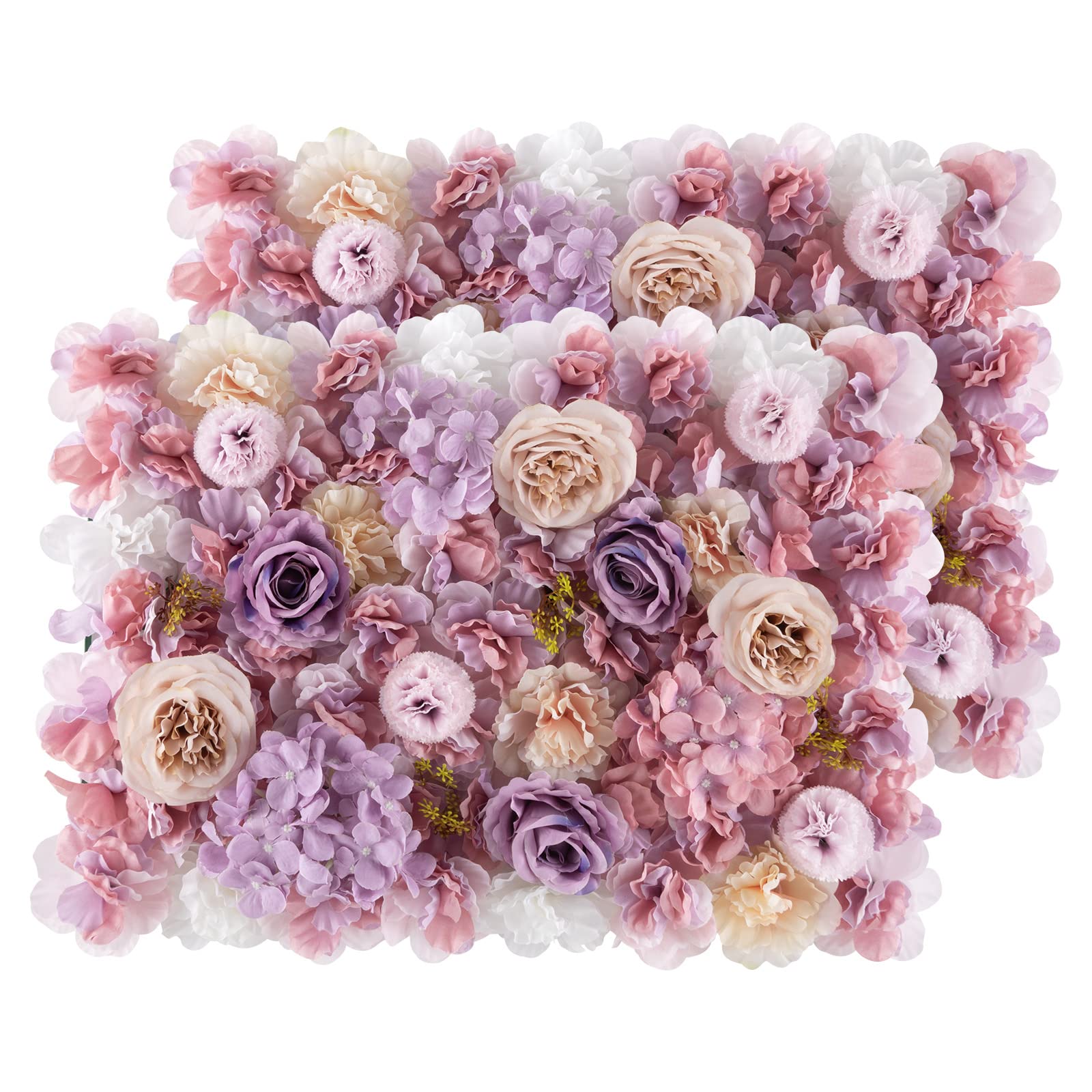 SHACOS Artificial Flower Wall Panels 2 Pack 24"x16" Flower Wall Mat