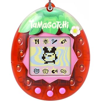 Tamagotchi Original - Bandai - Fresh Strawberry - Electronic Virtual Pet - Interactive Pet Toy - Strawberry Motif - Toy for C